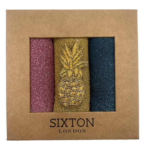 Rio Trio Soiree socks set with beaded pin