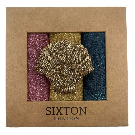 Rio Trio Soiree socks set with beaded pin