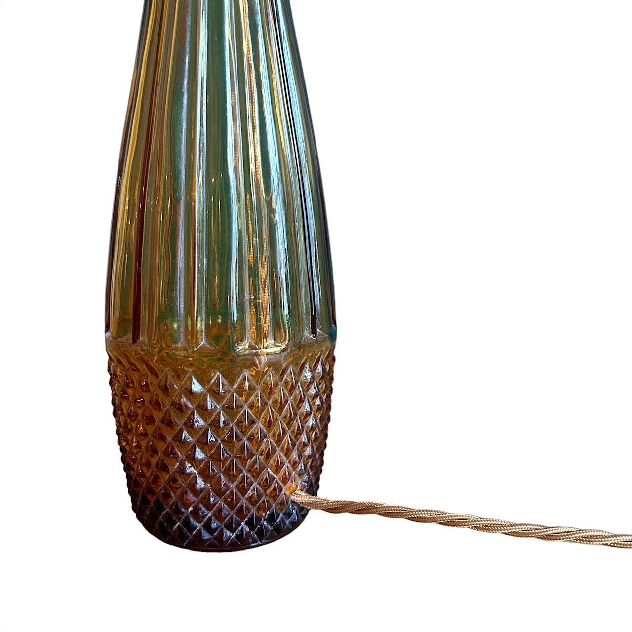 Glass cone lamp in amber