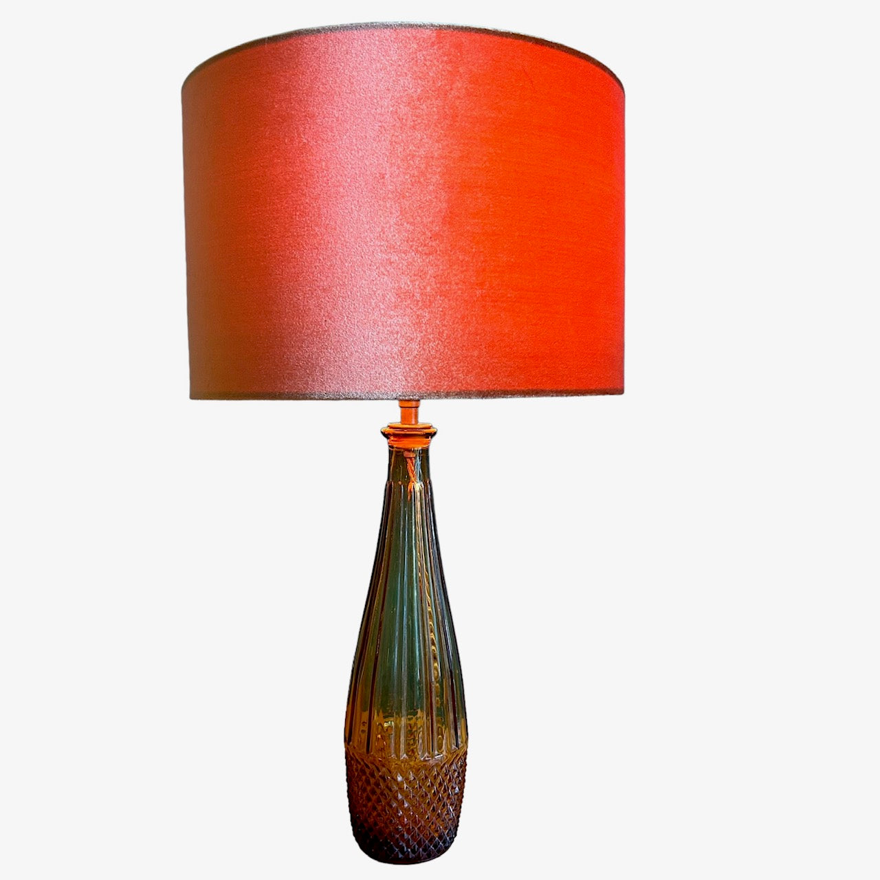 Glass cone lamp in amber