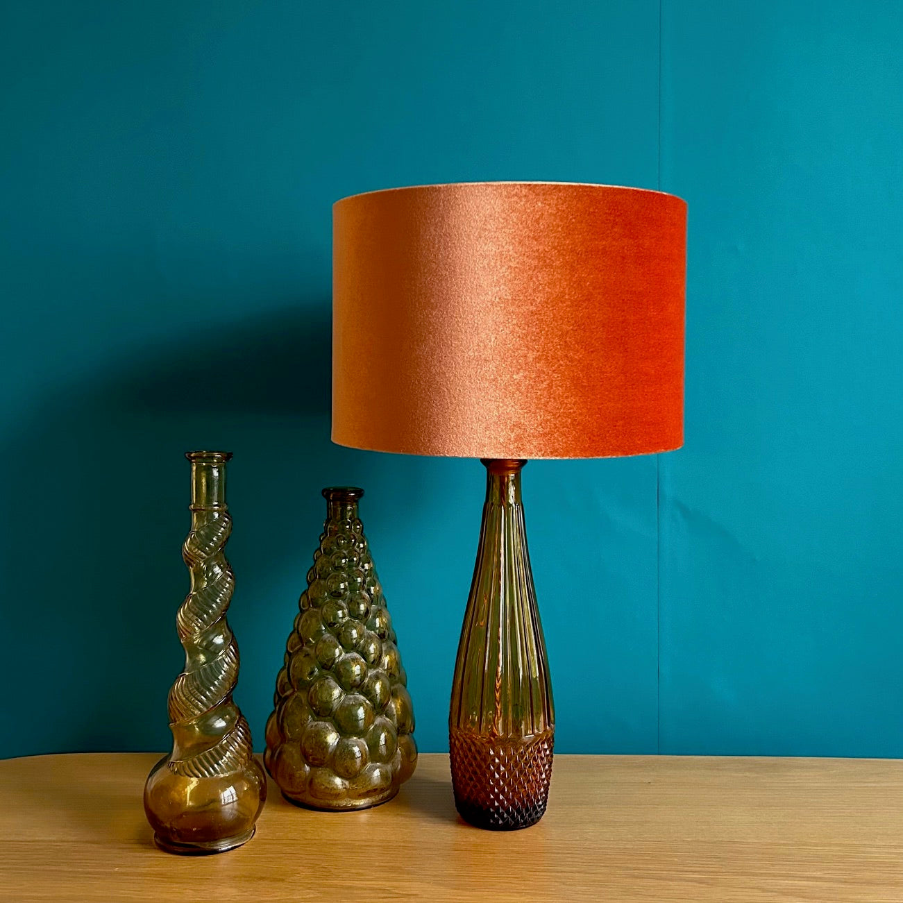 Glass cone lamp in amber