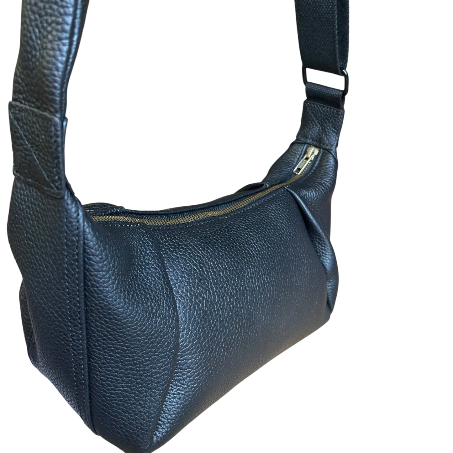 Brixton cross body sling bag - black leather - small