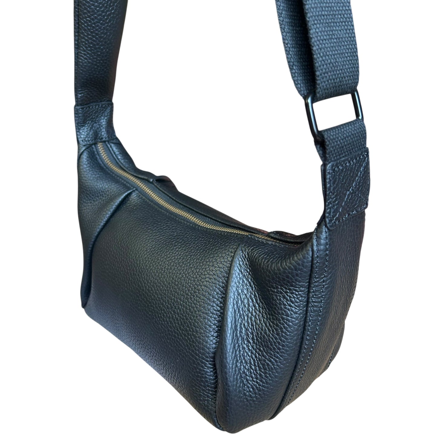 Brixton cross body sling bag - black leather - small