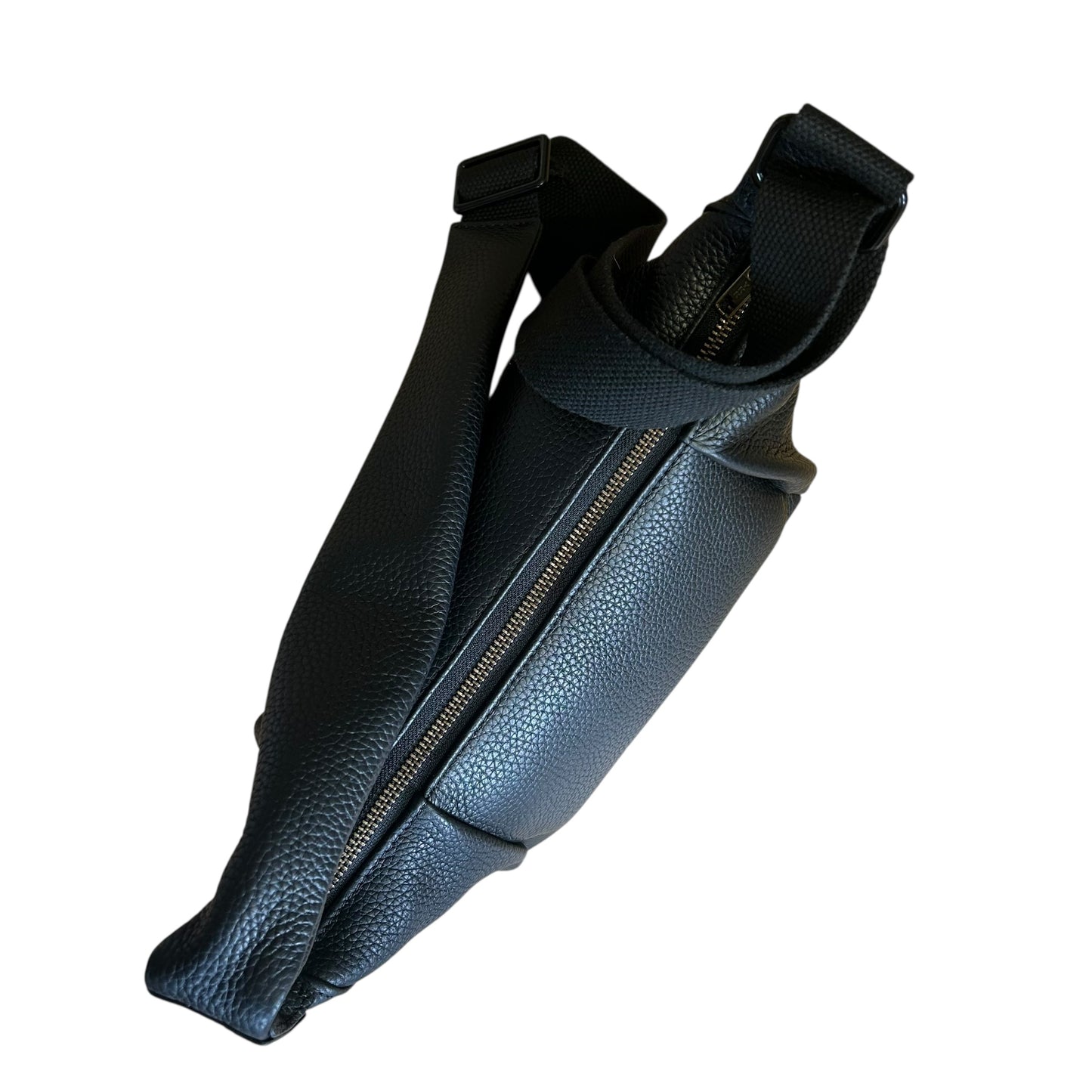 Brixton cross body sling bag - black leather - small