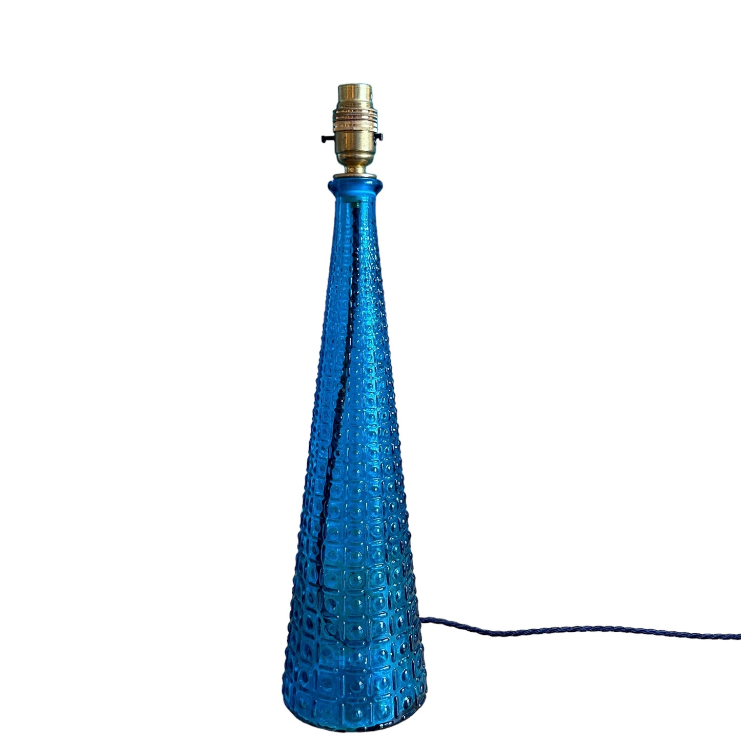 Glass cone lamp in turquoise