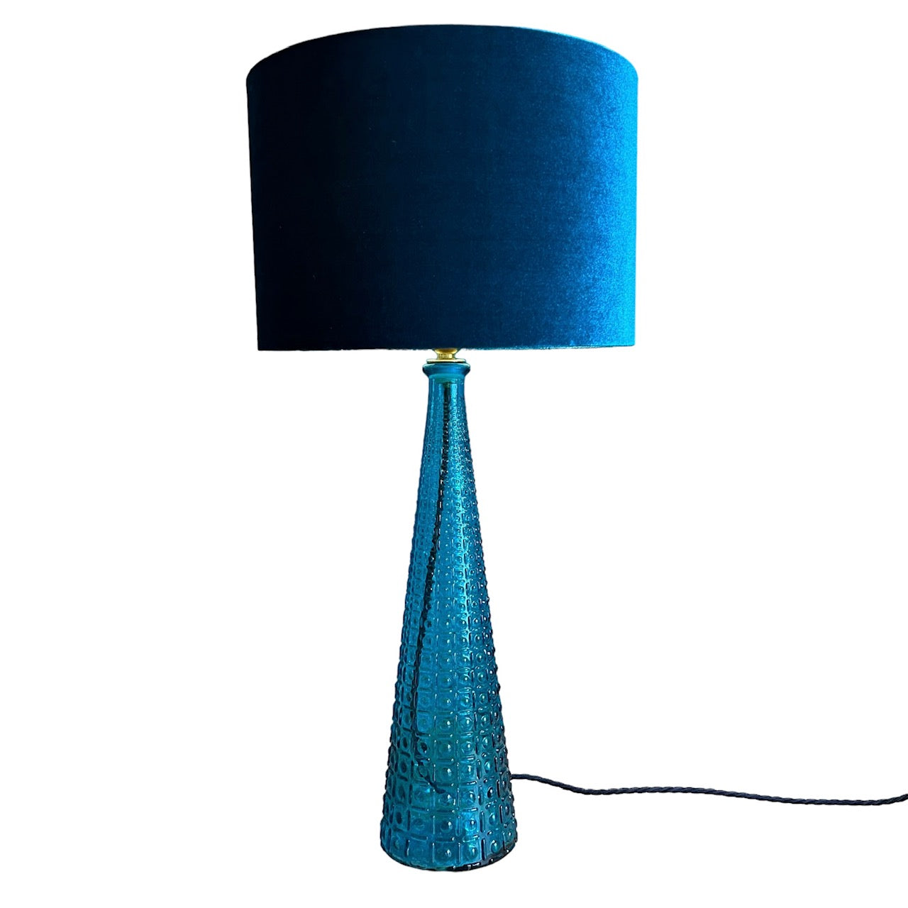 Glass cone lamp in turquoise