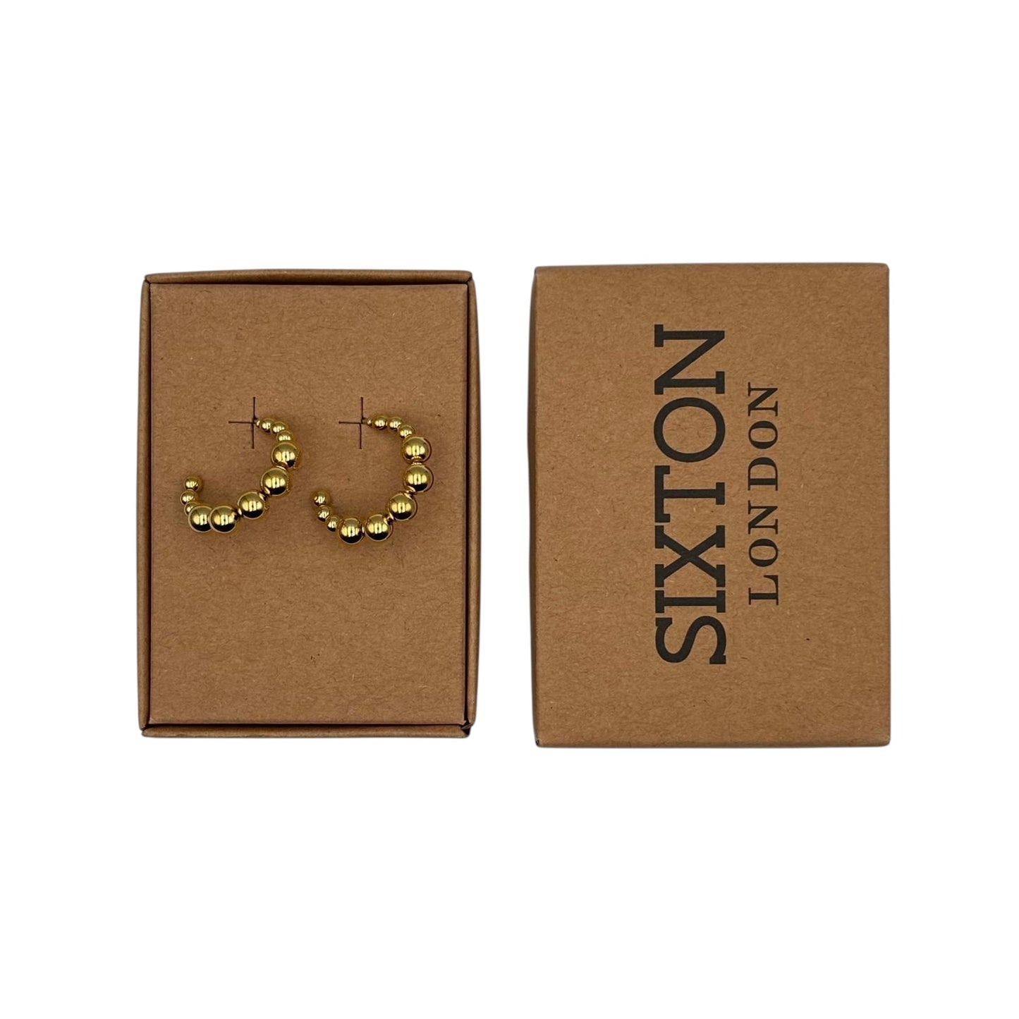 Gold Bobble Hoop earrings
