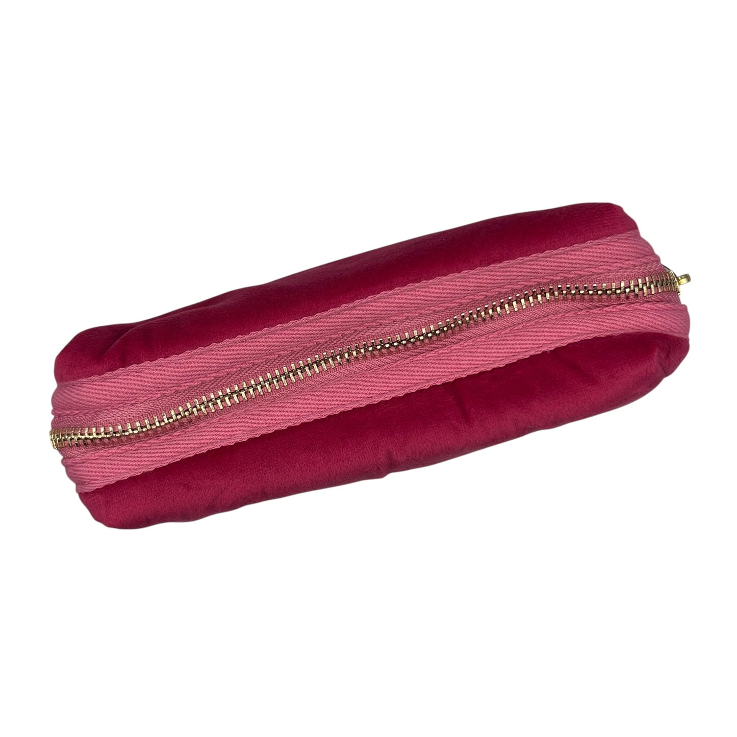Bright pink makeup bag with detachable Lobster brooch