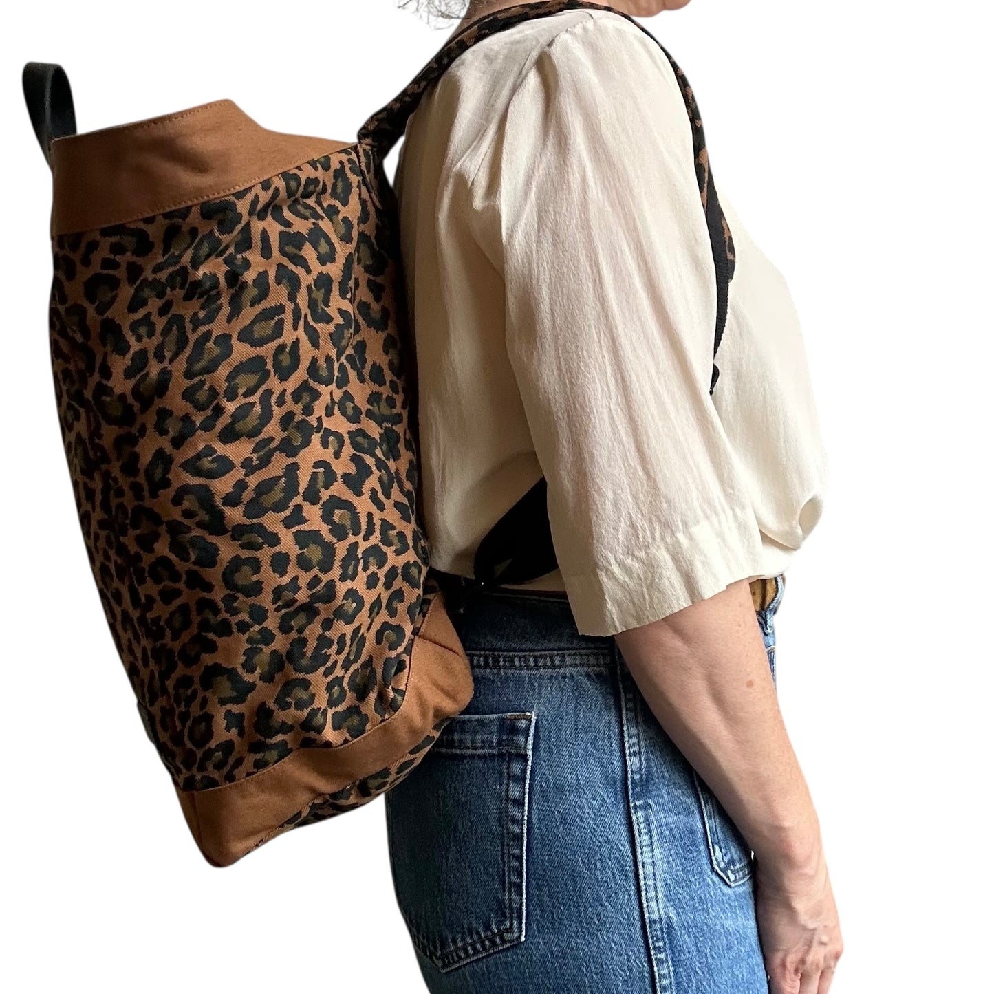 Clovelly Backpack - brown leopard print