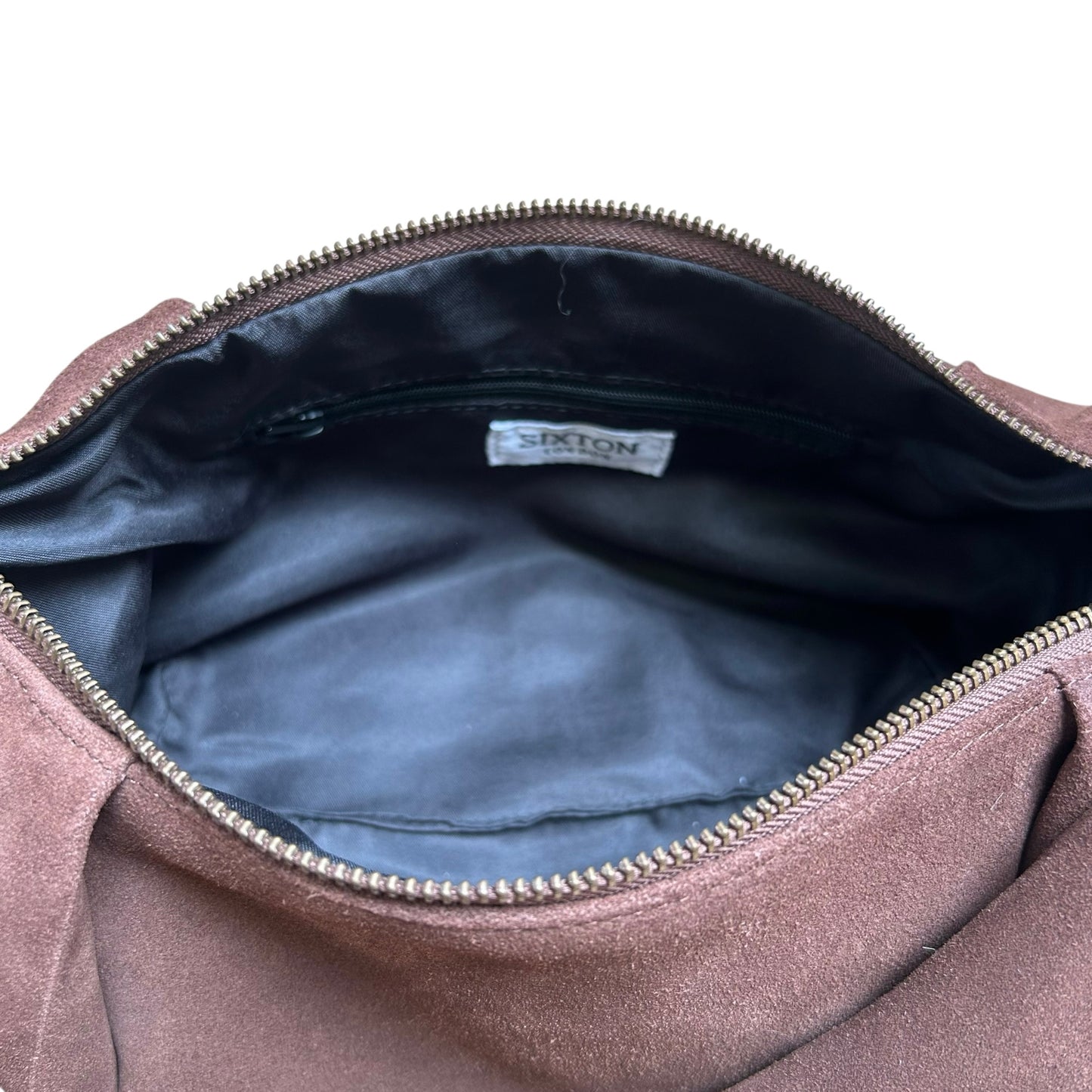 Brixton cross body sling bag - dark brown suede - small