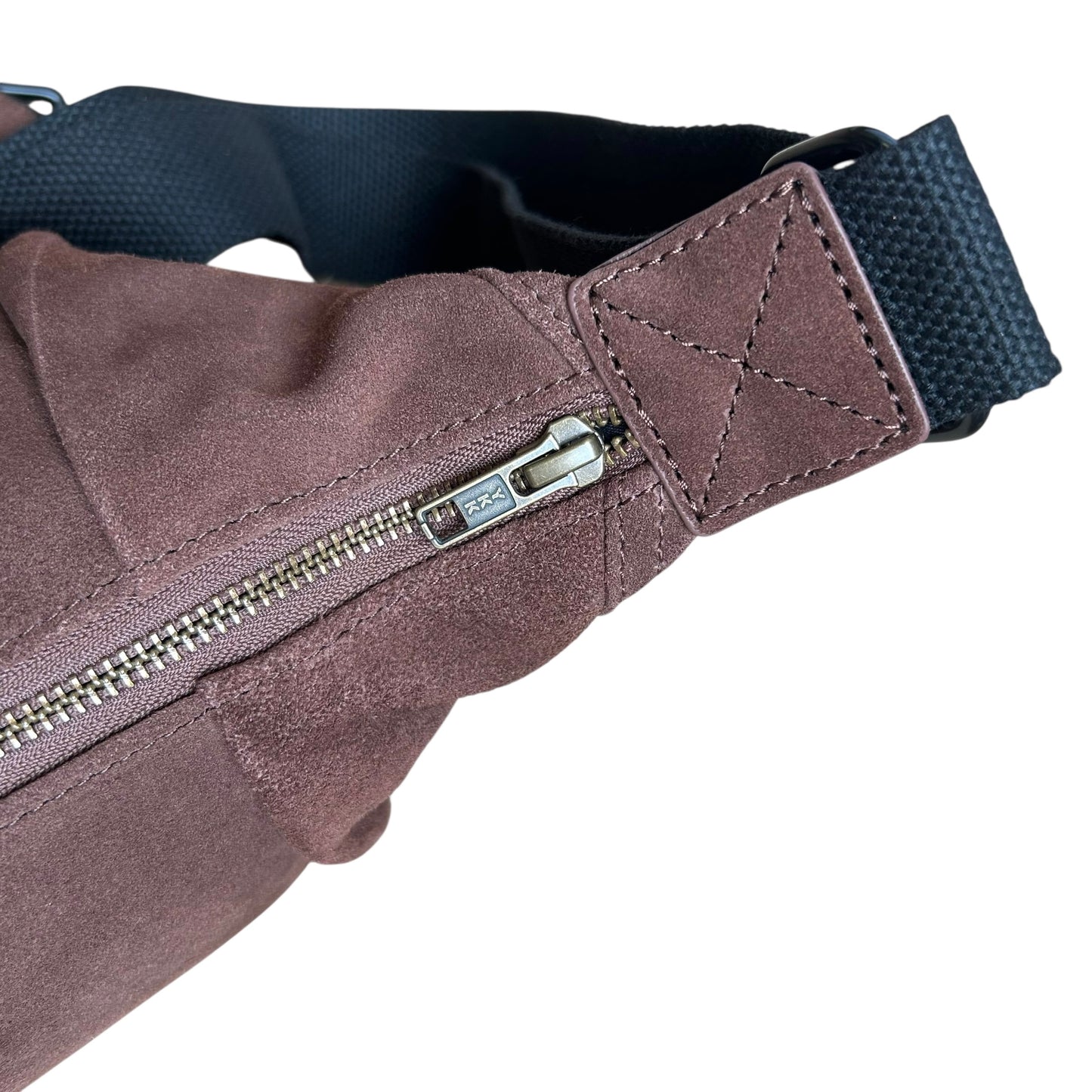 Brixton cross body sling bag - dark brown suede - small