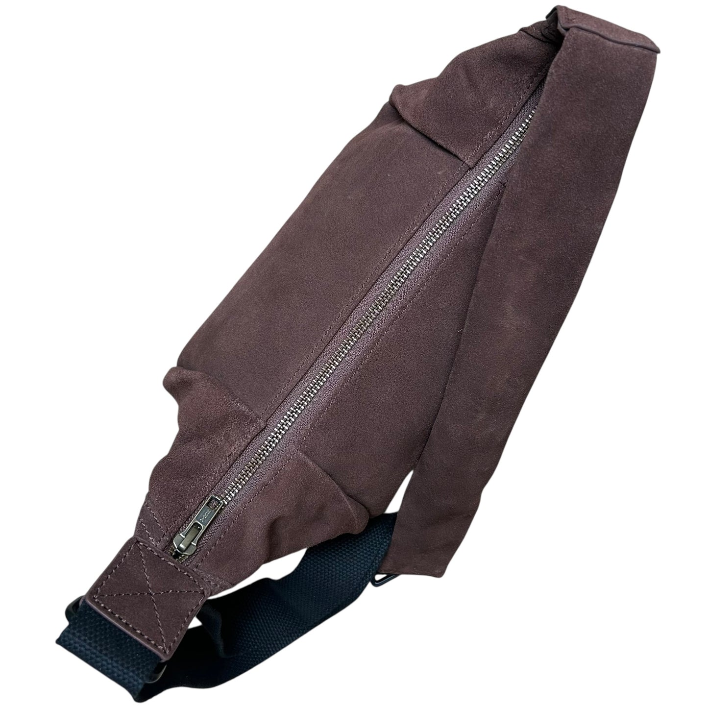 Brixton cross body sling bag - dark brown suede - small