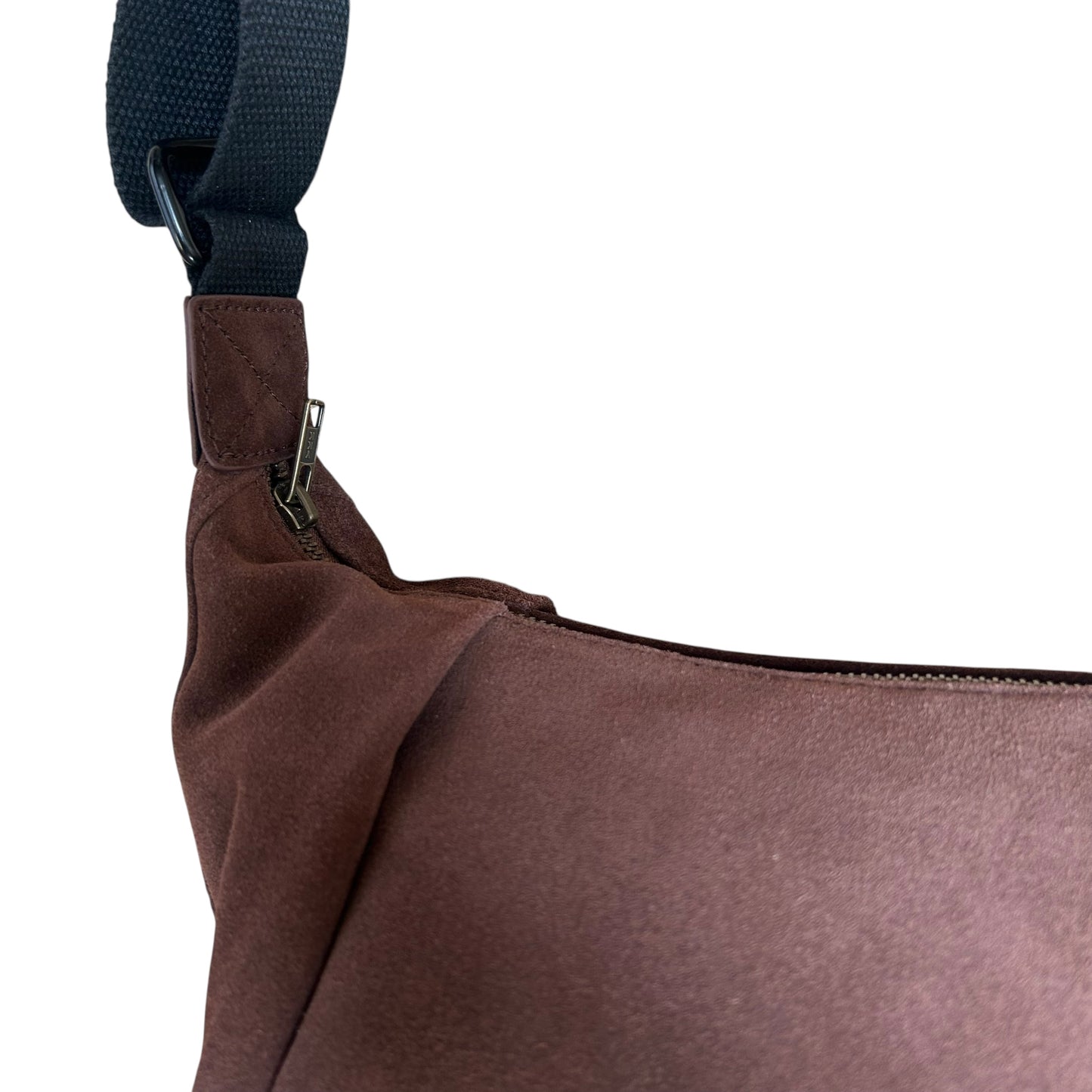 Brixton cross body sling bag - dark brown suede - small