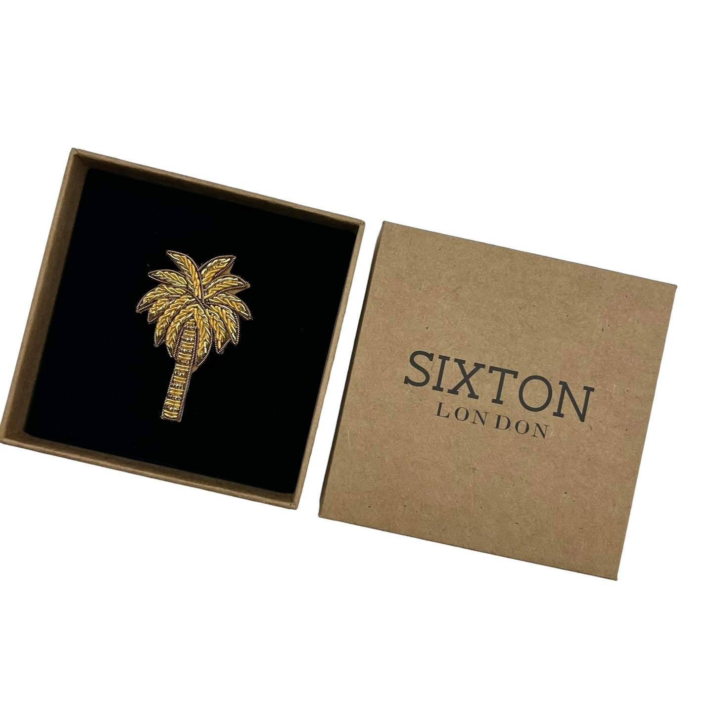 Gold Palm Tree brooch / pin - small