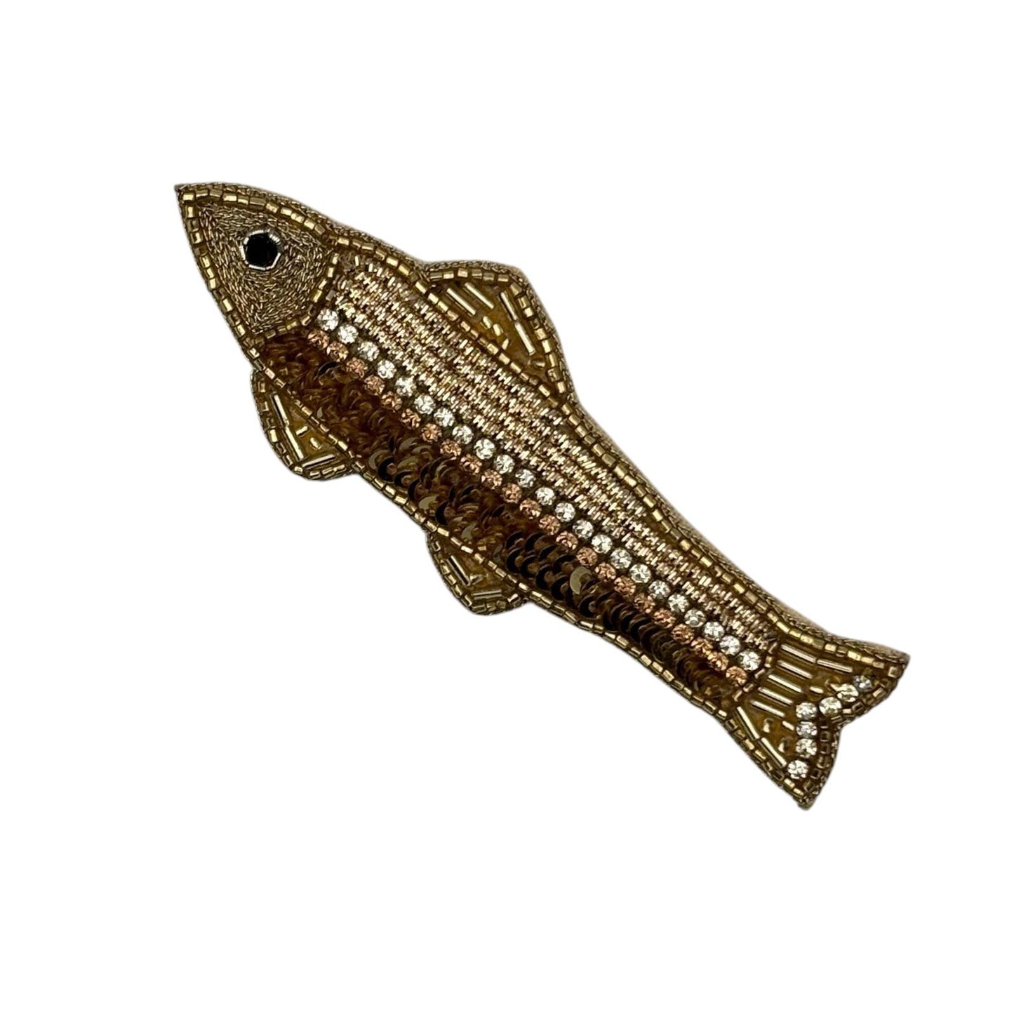 Gold Fish embroidered brooch / pin