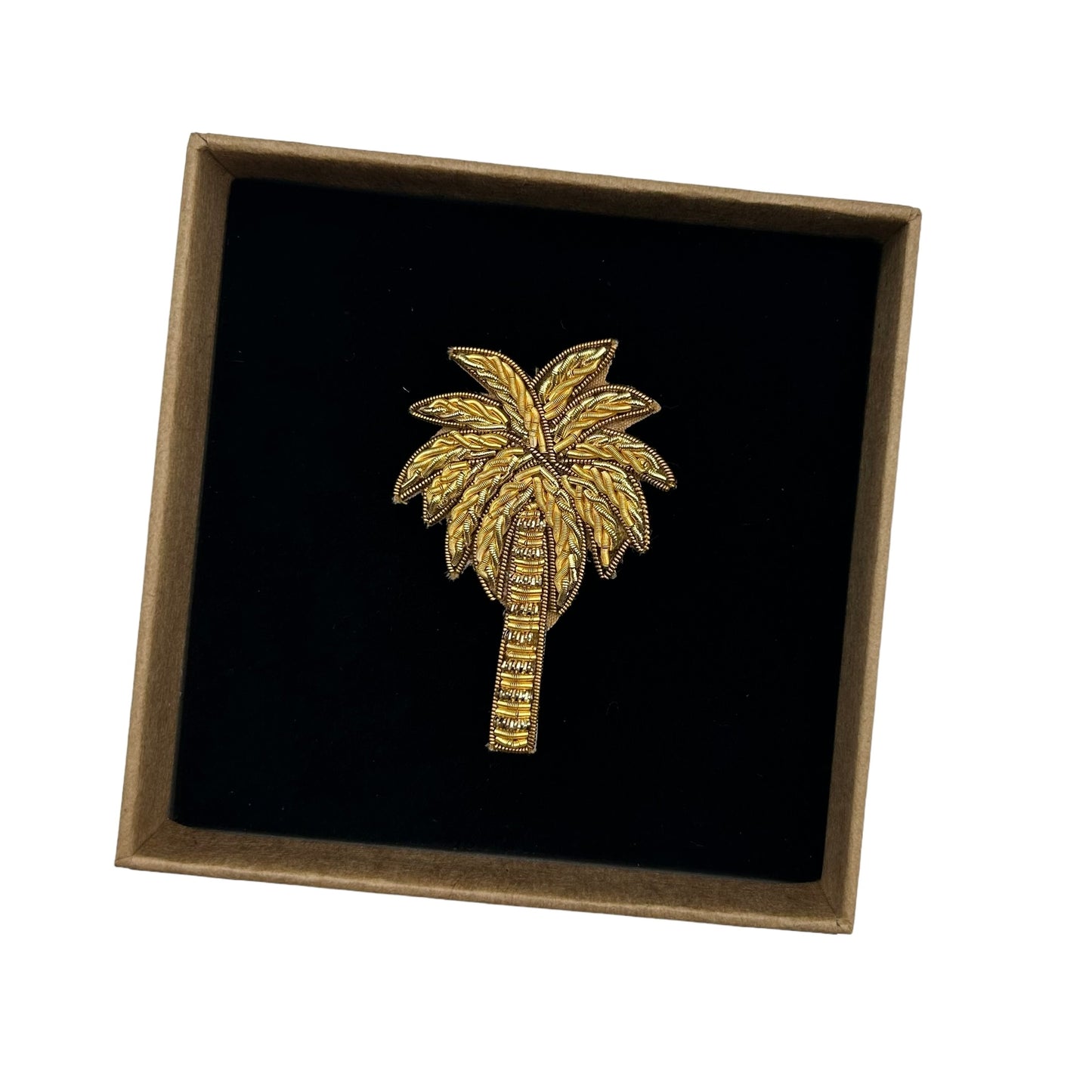 Gold Palm Tree brooch / pin - small