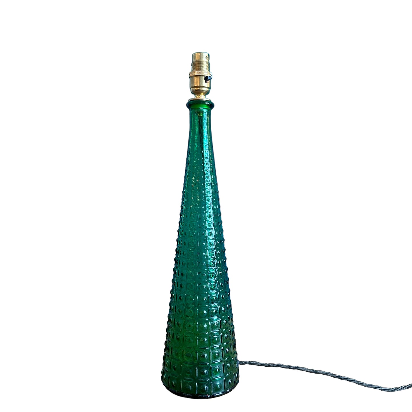 Glass cone lamp in green
