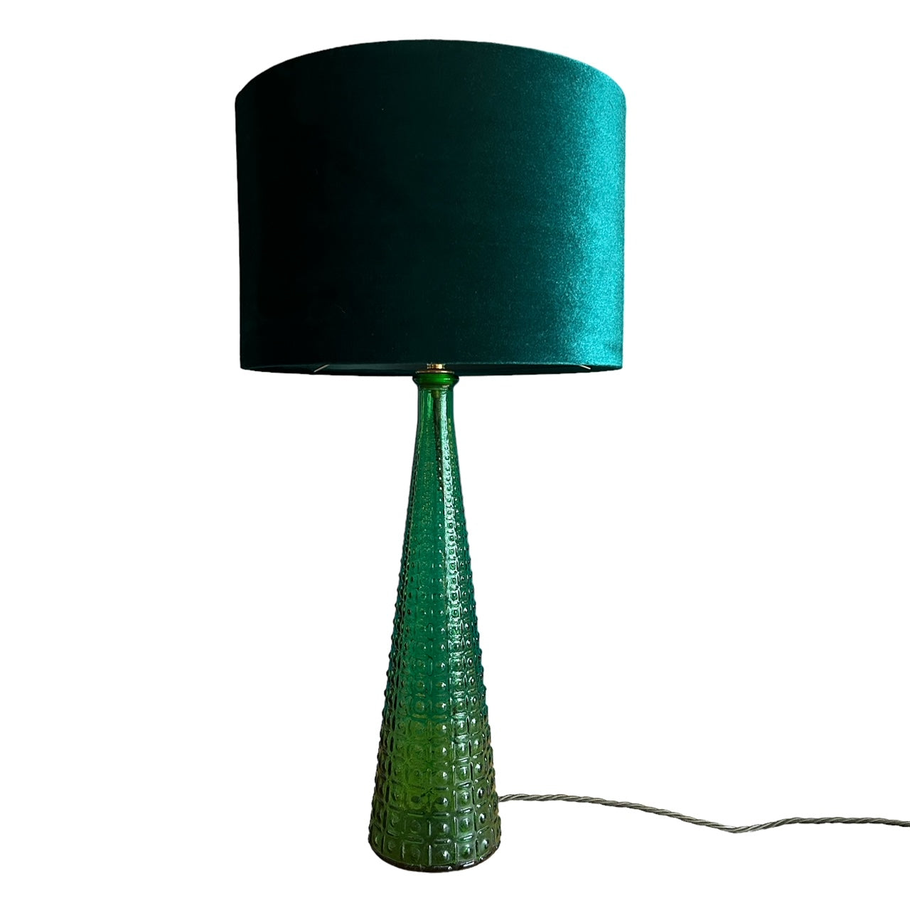 Glass cone lamp in green