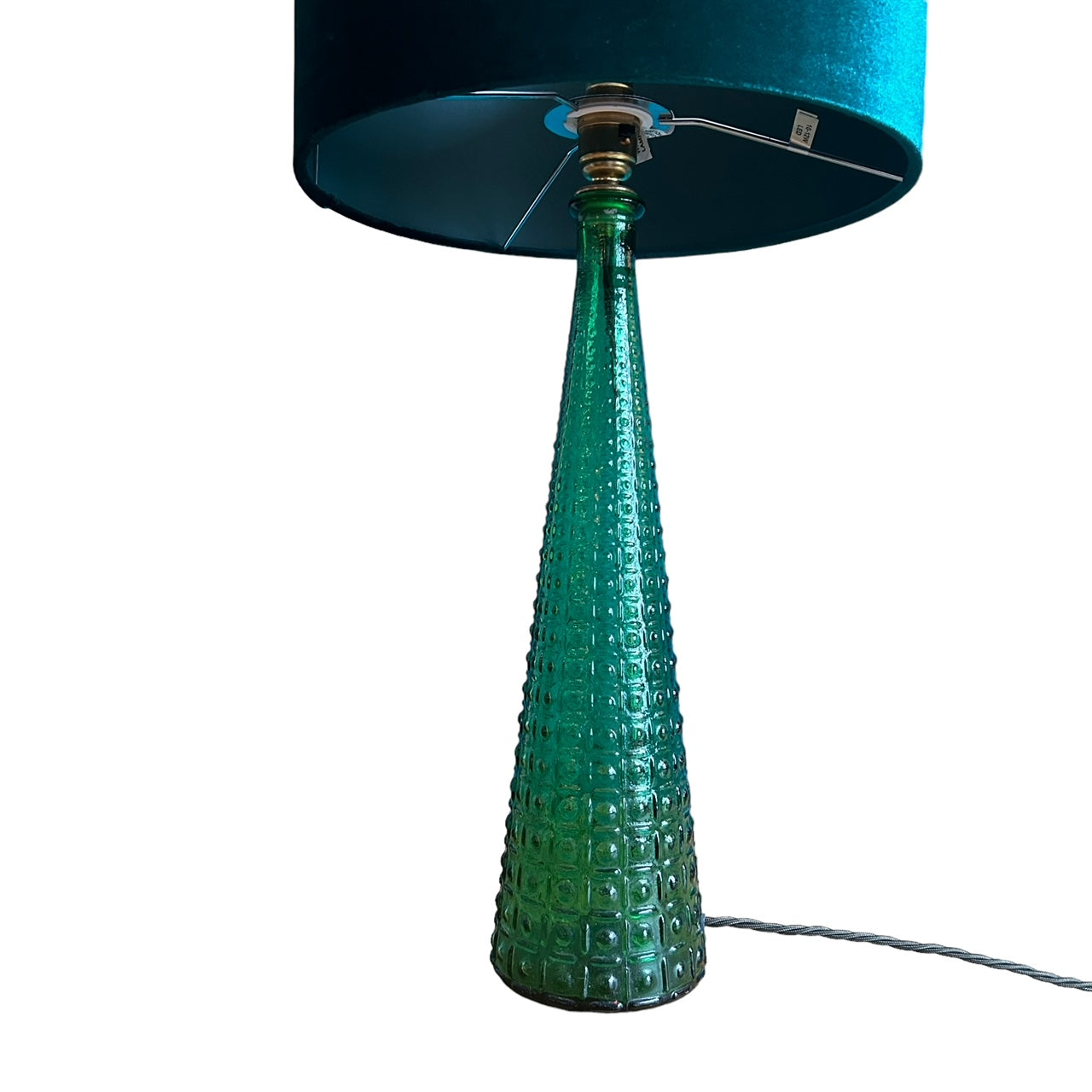 Glass cone lamp in green