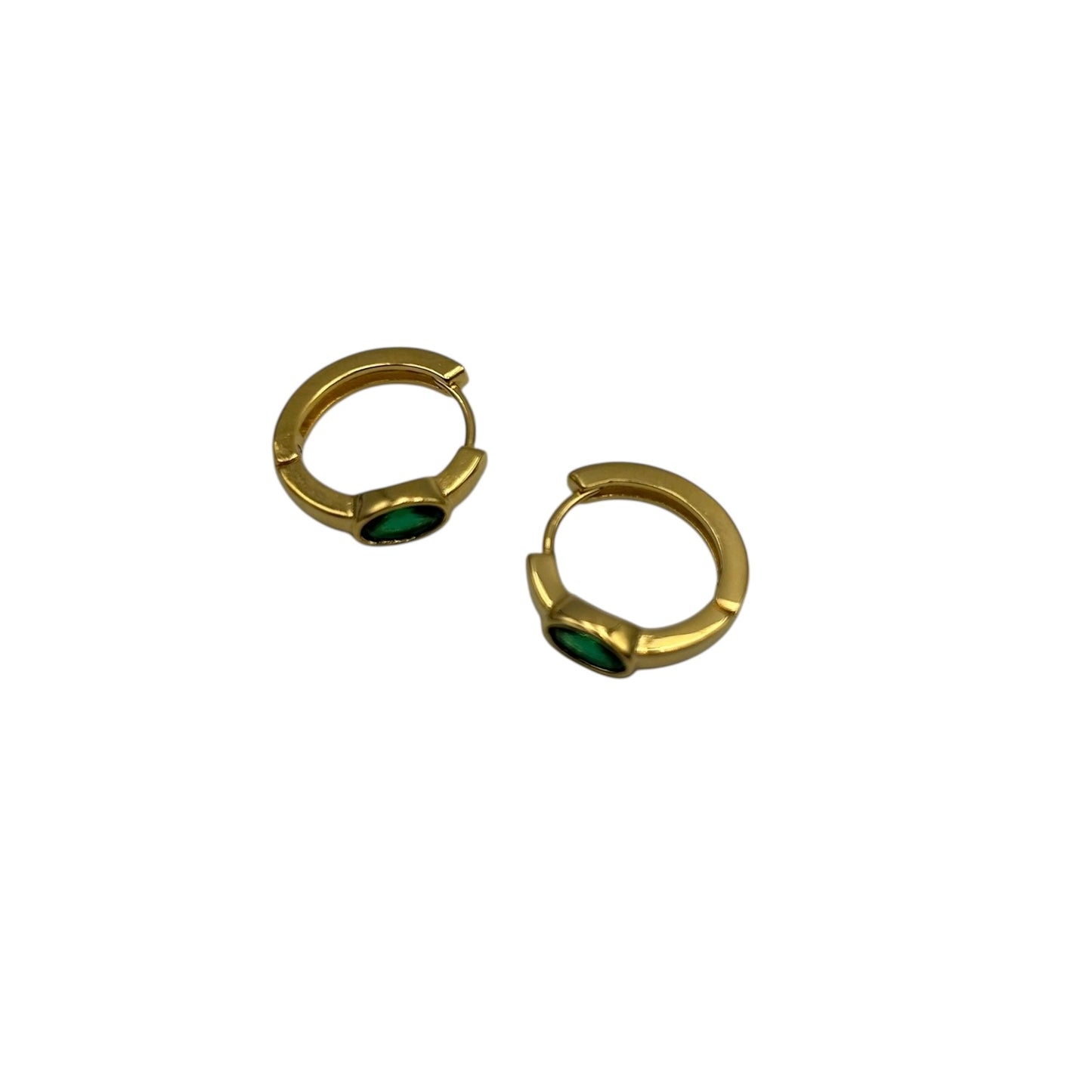 Green Huggie Style earrings