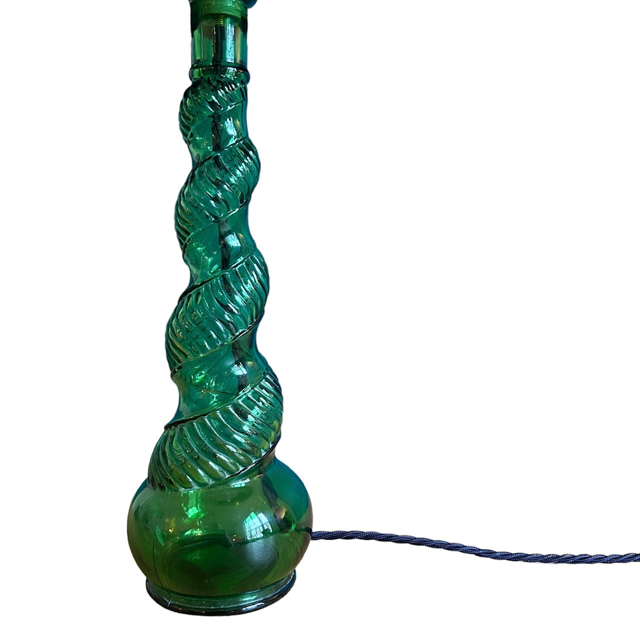 Glass twist lamp in green