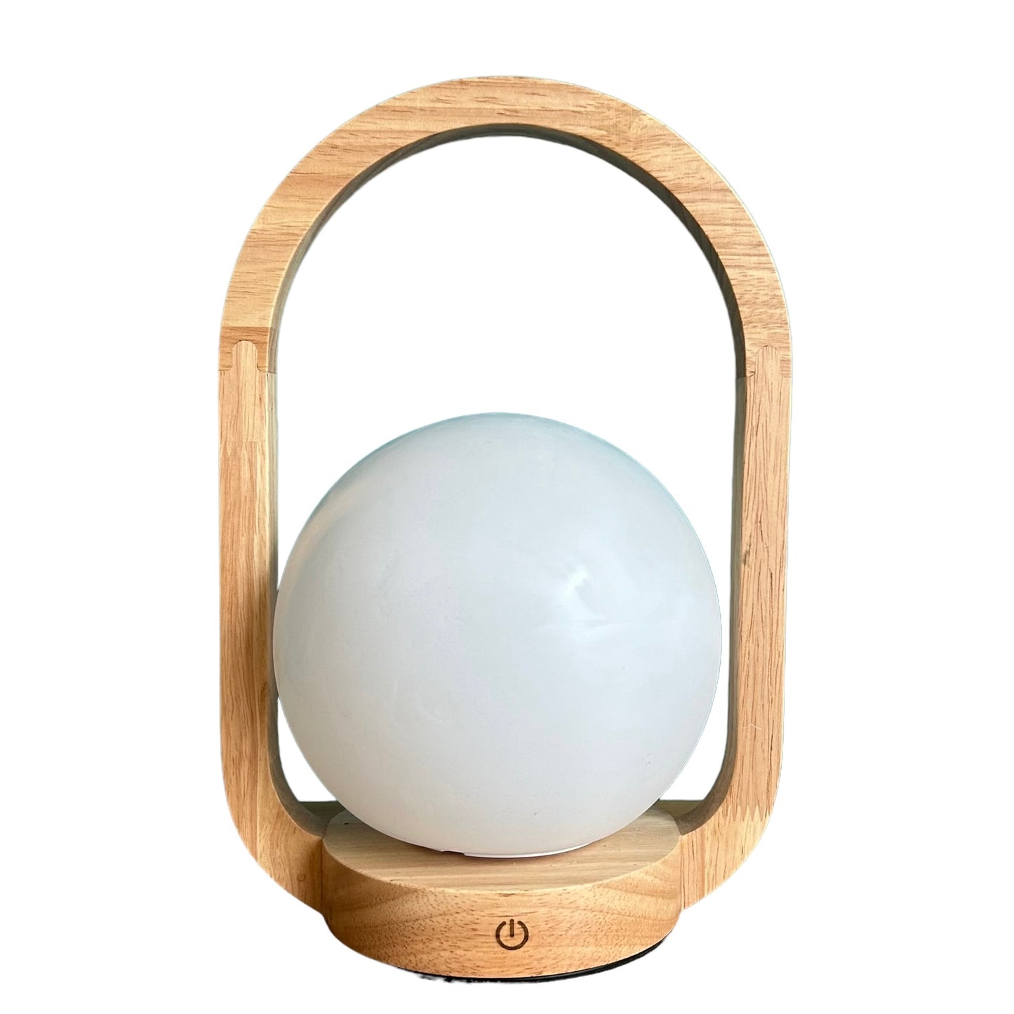 Rechargable touch lantern - beech style wood lamp
