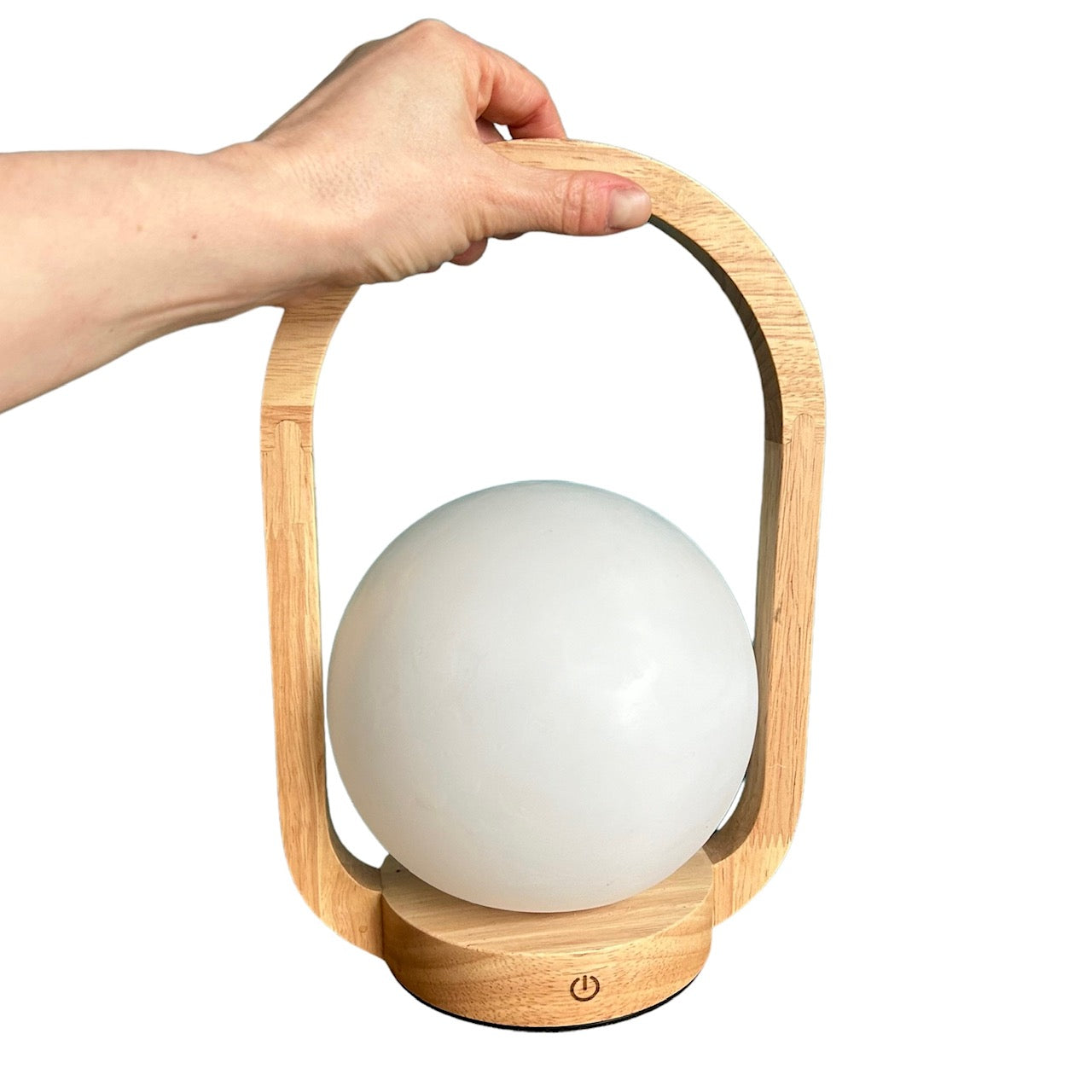 Rechargable touch lantern - beech style wood lamp
