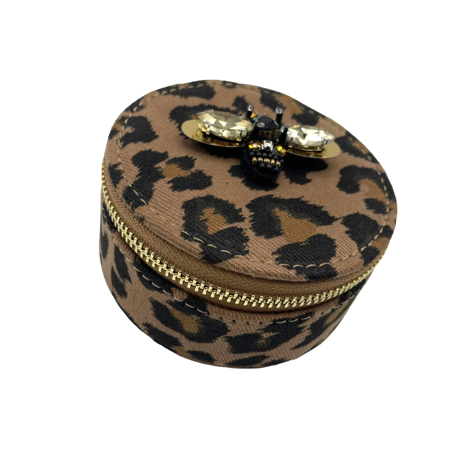 Jewellery travel pot leopard print - sparkle star bumblebee
