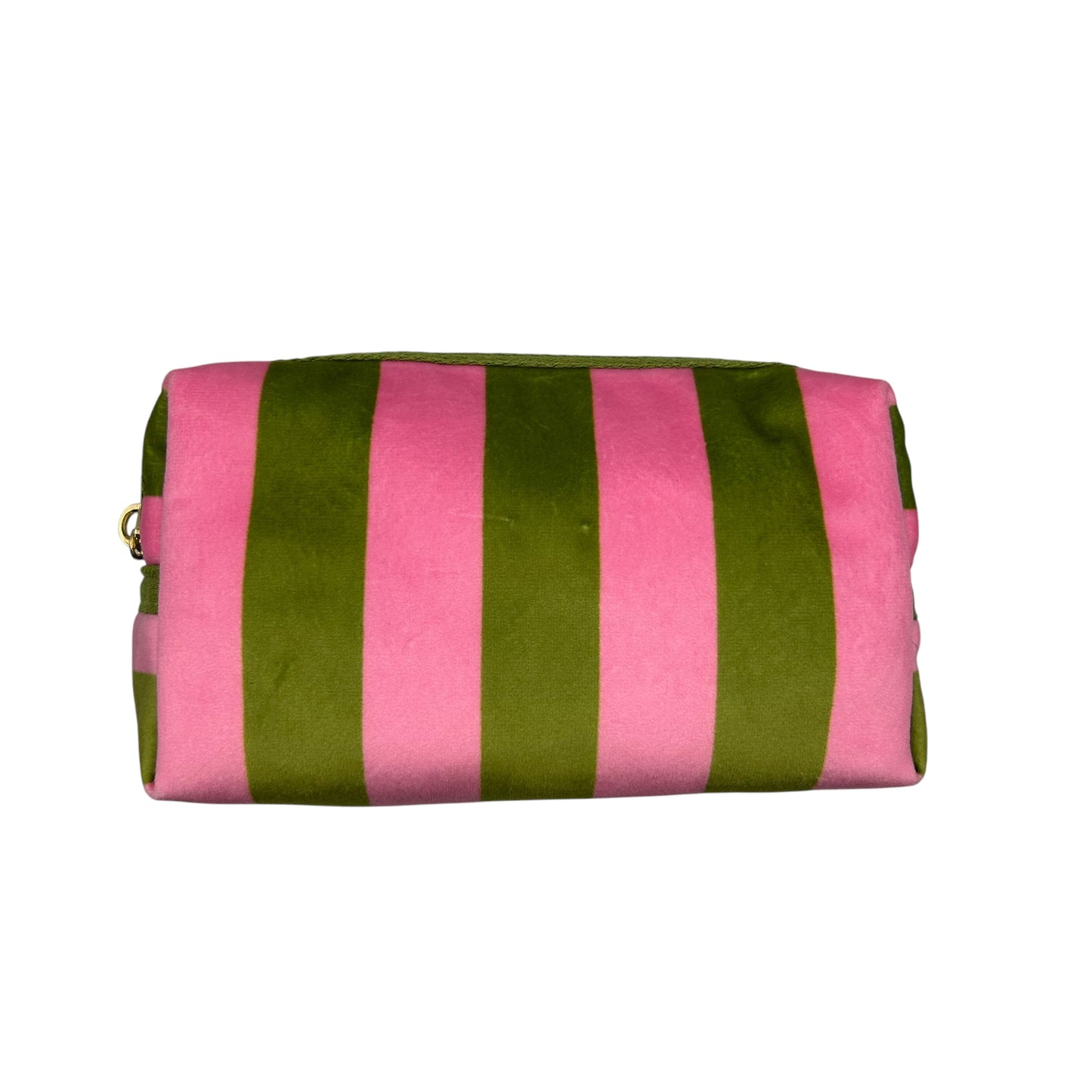 Chartreuse stripe make-up bag