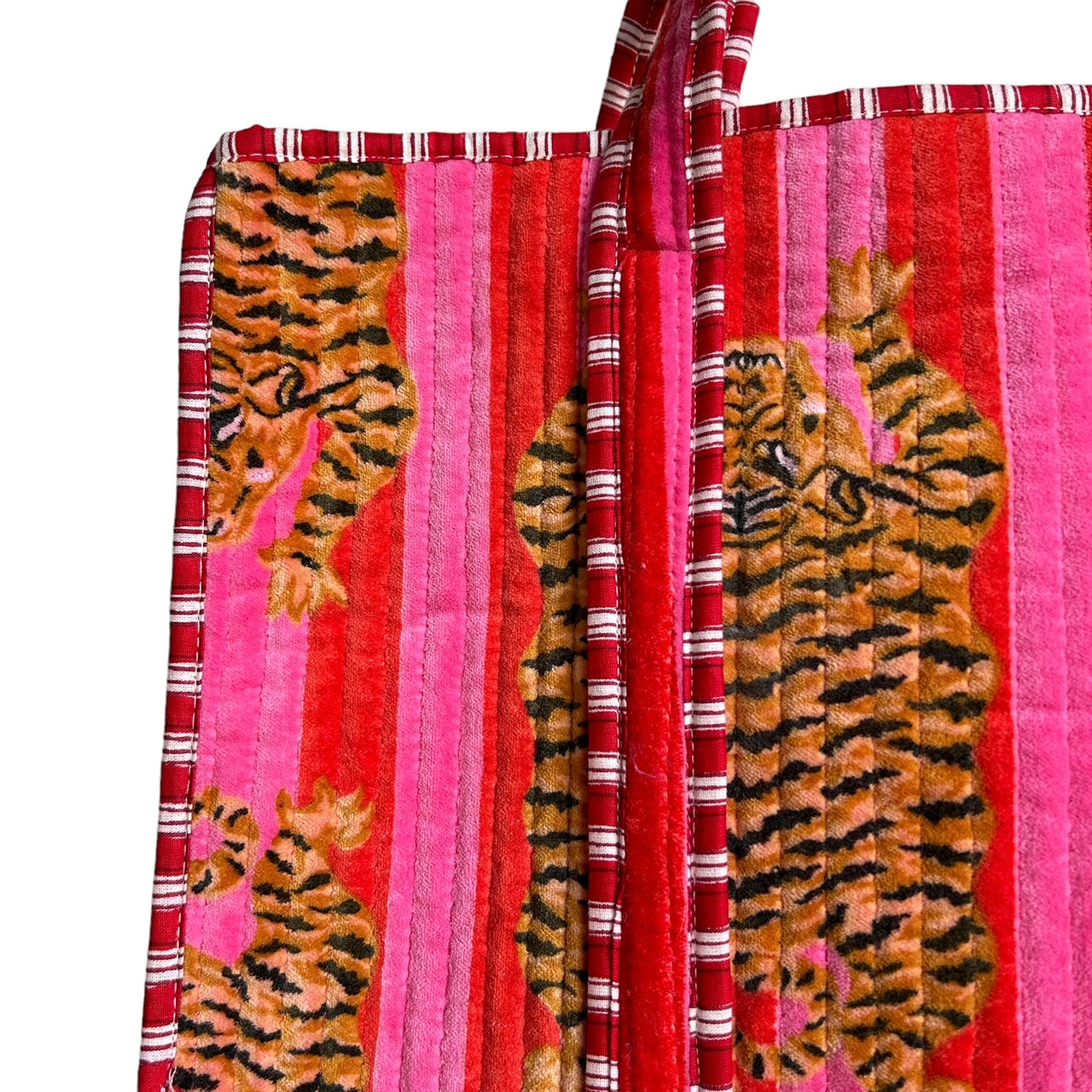 Madagascar bag in pink - velvet tote bag