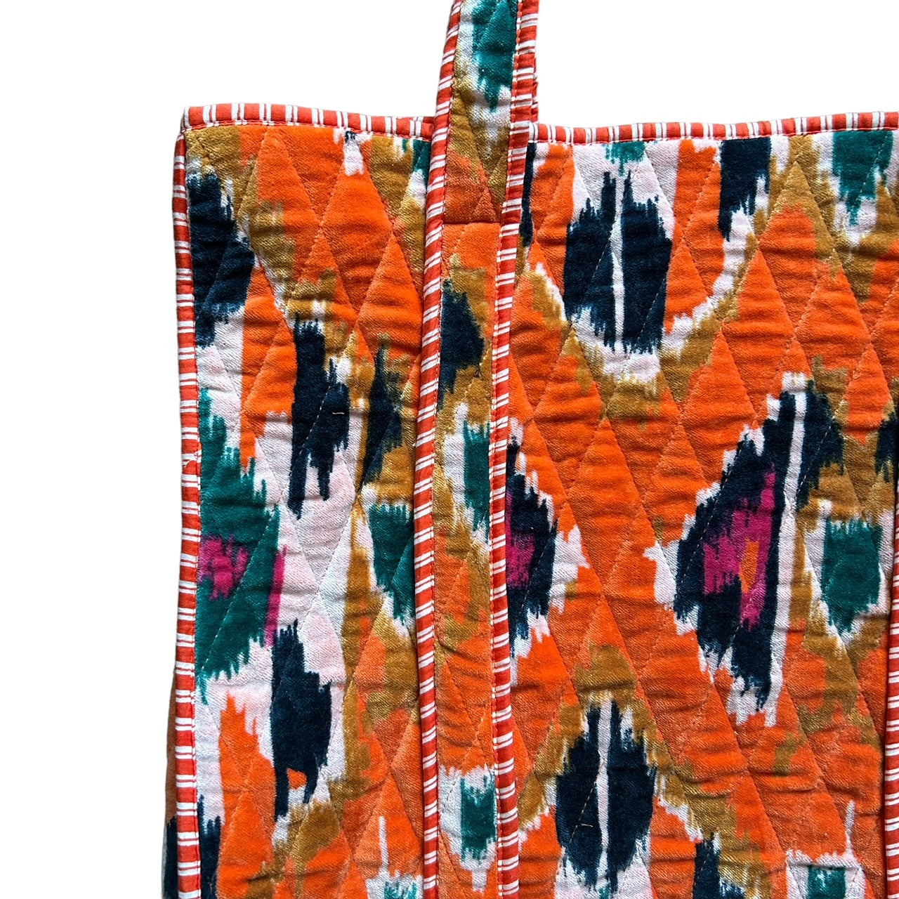 Odisha velvet tote bag in orange