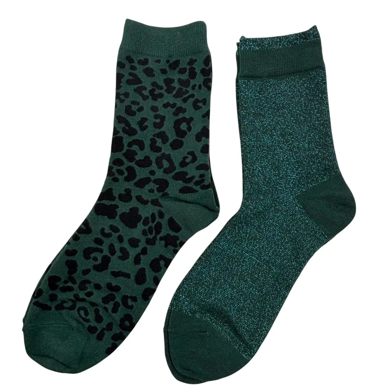 Teal Leopard & Teal Tokyo sock box duo with embroidered brooch