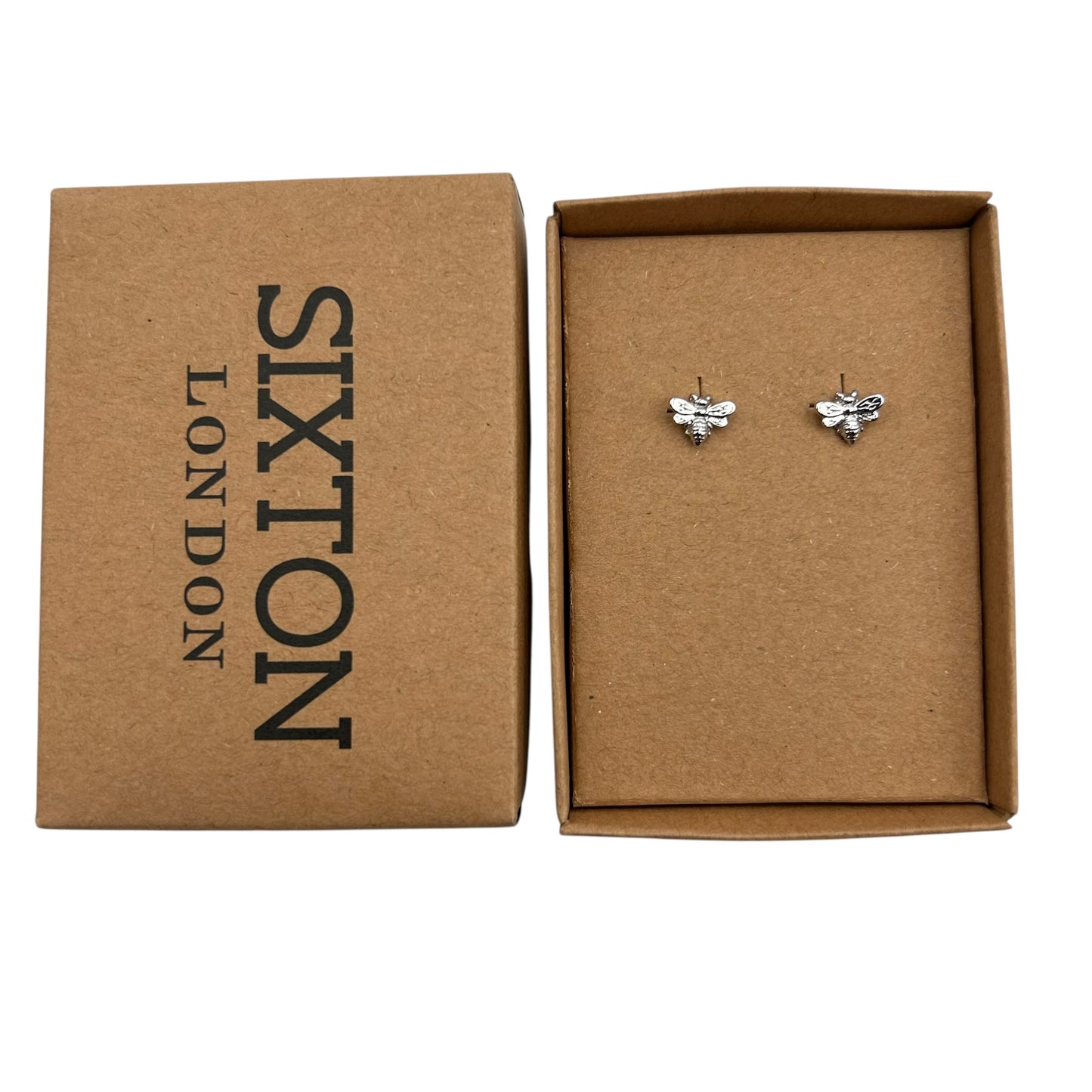 Tiny Bee silver style earrings