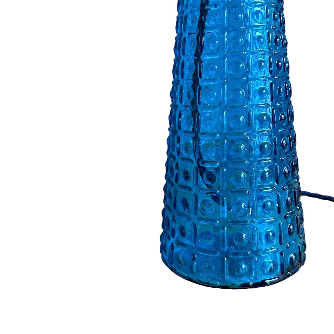 Glass cone lamp in turquoise