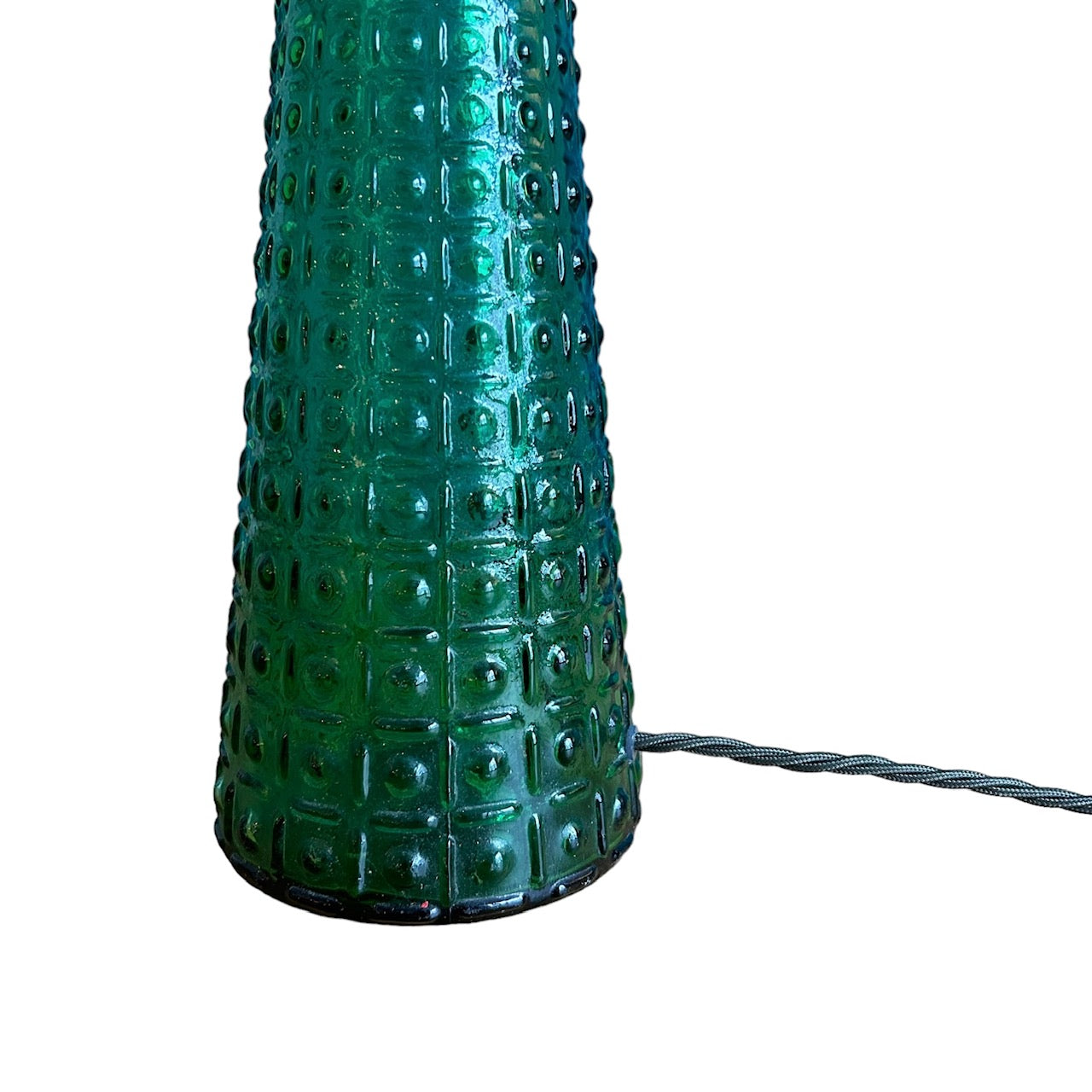 Glass cone lamp in green