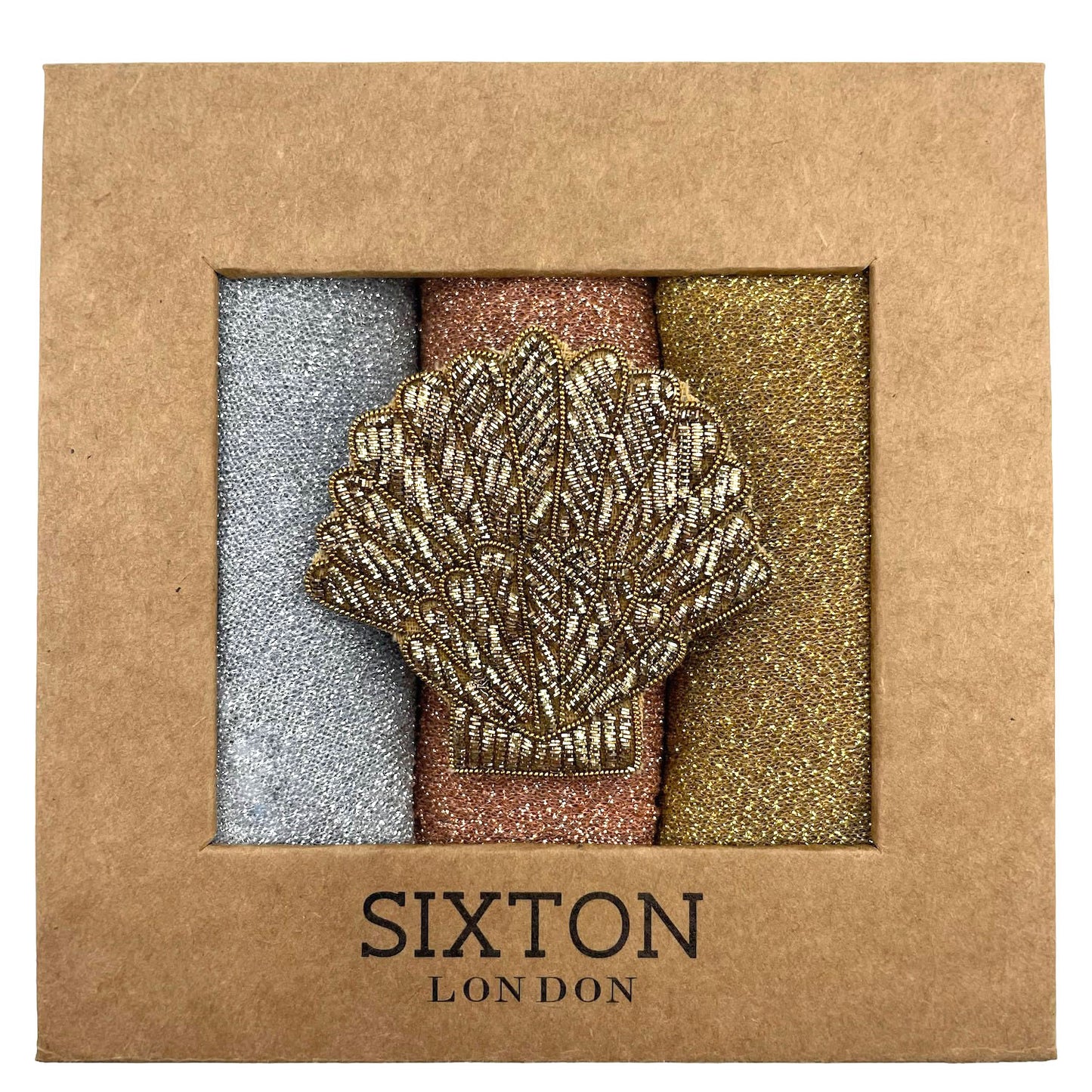 Rio trio Studio 54 sock box with an embroidered pin