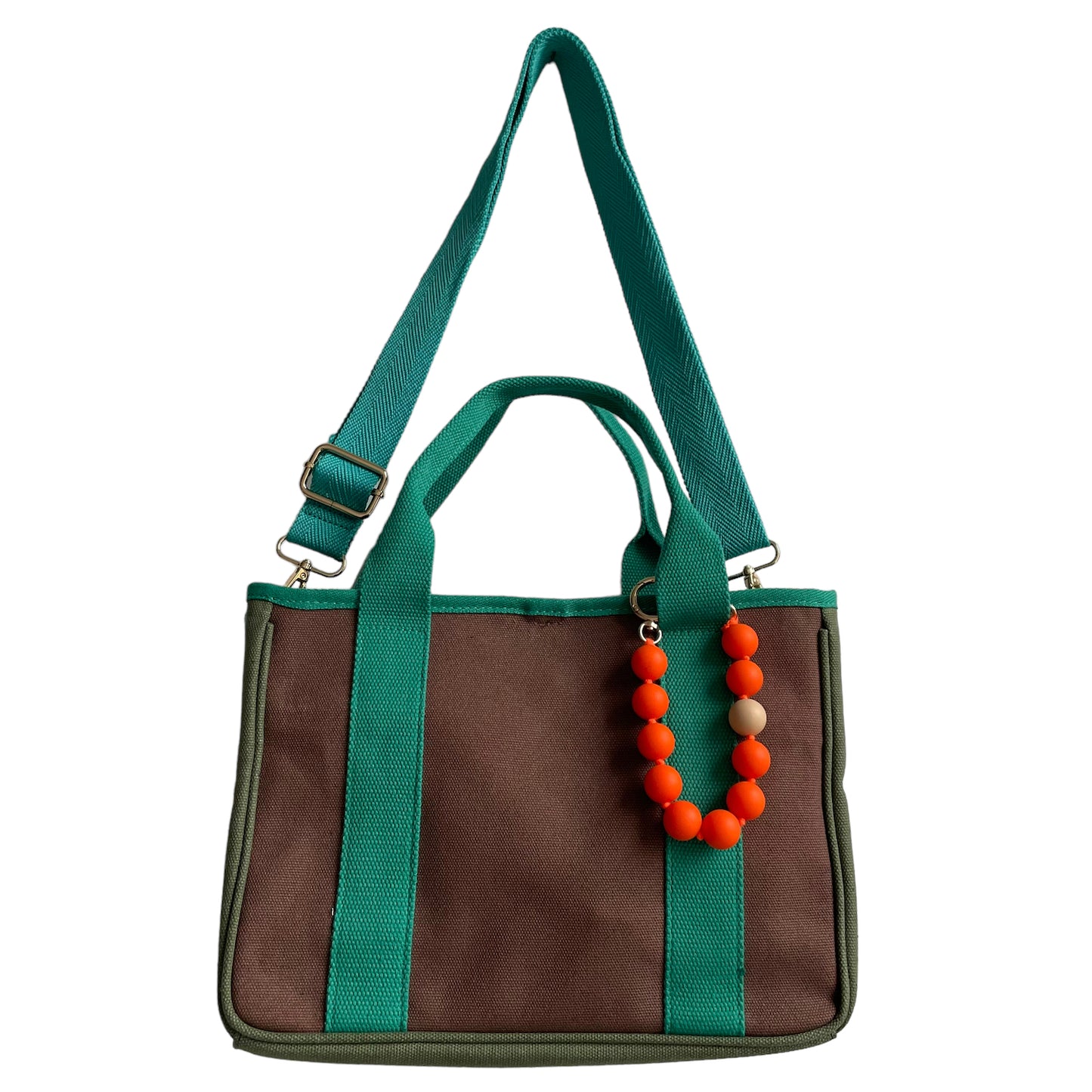Seoul canvas bag in green & brown