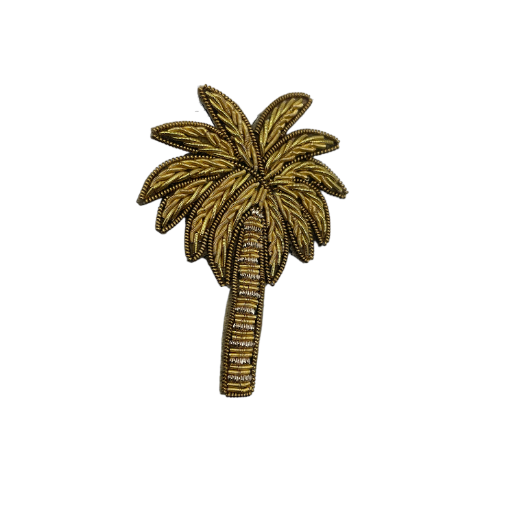 Jewellery travel pot leopard print - palm tree pin