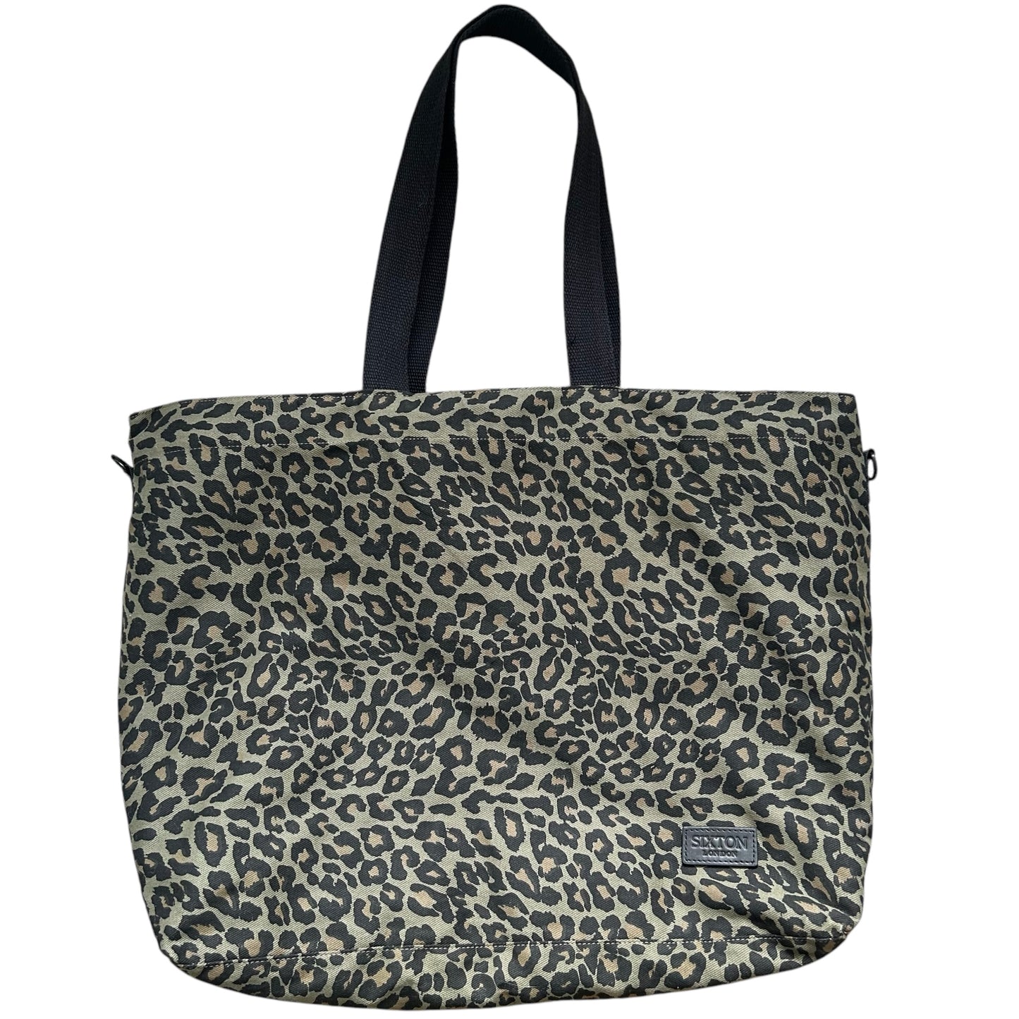 Green Leopard print tote bag - large