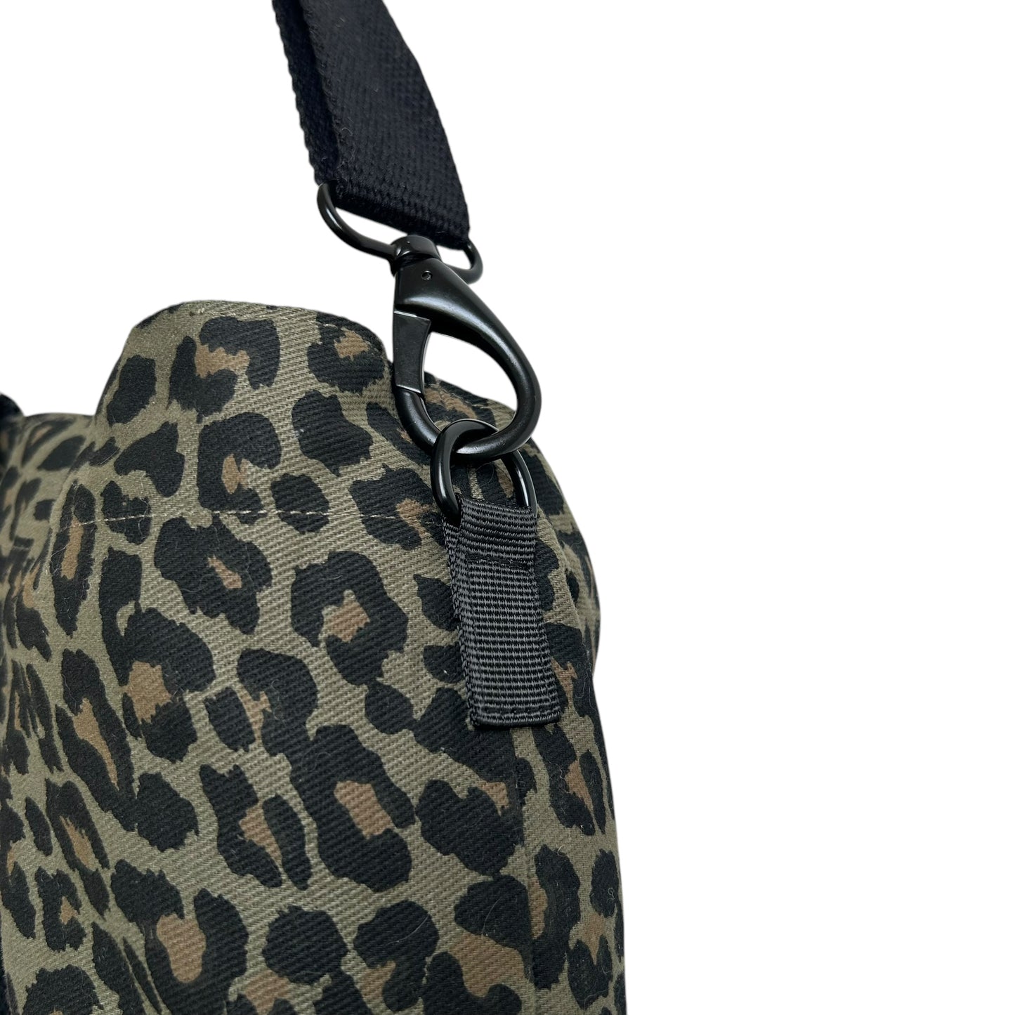 Green Leopard print tote bag - large