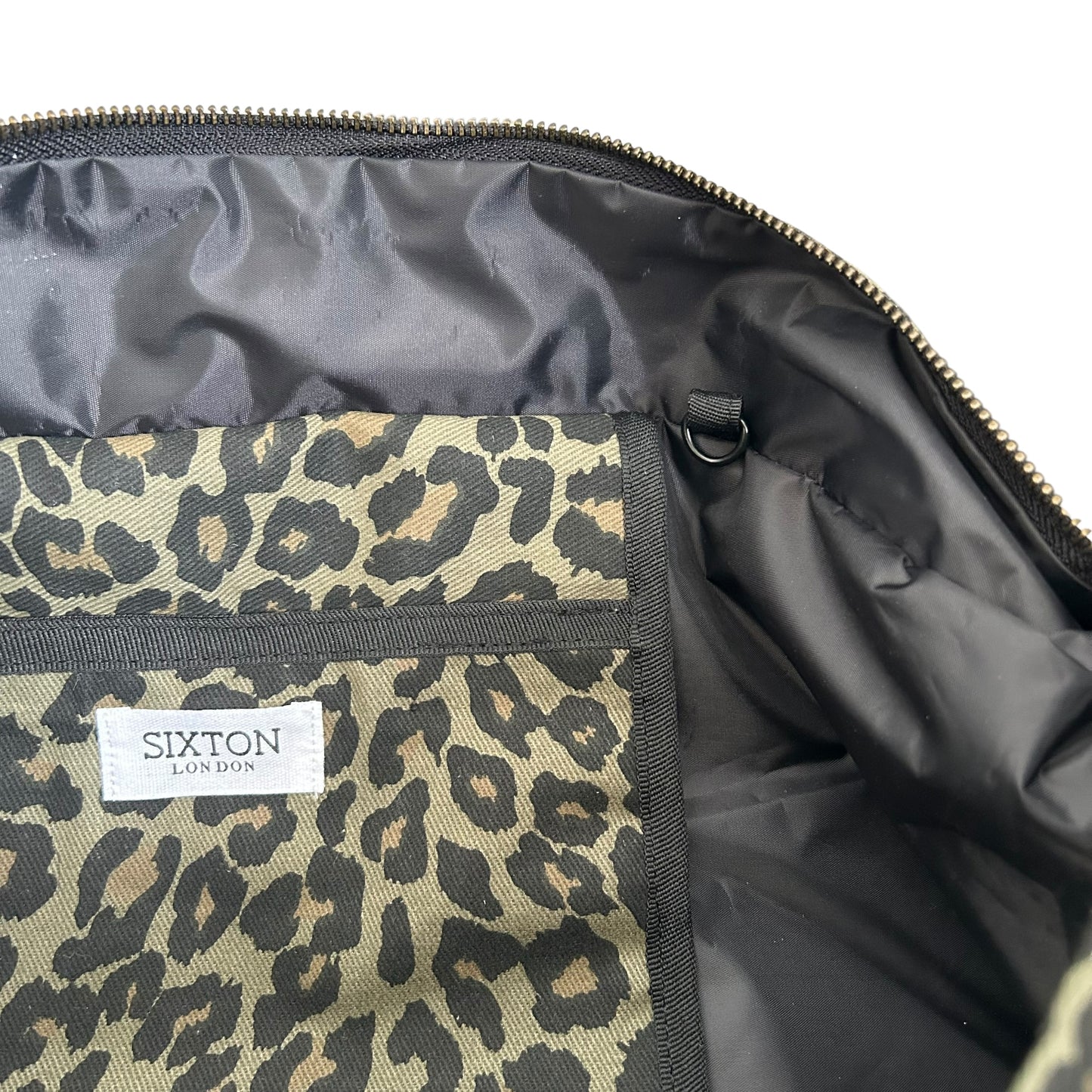 Green Leopard print tote bag - large