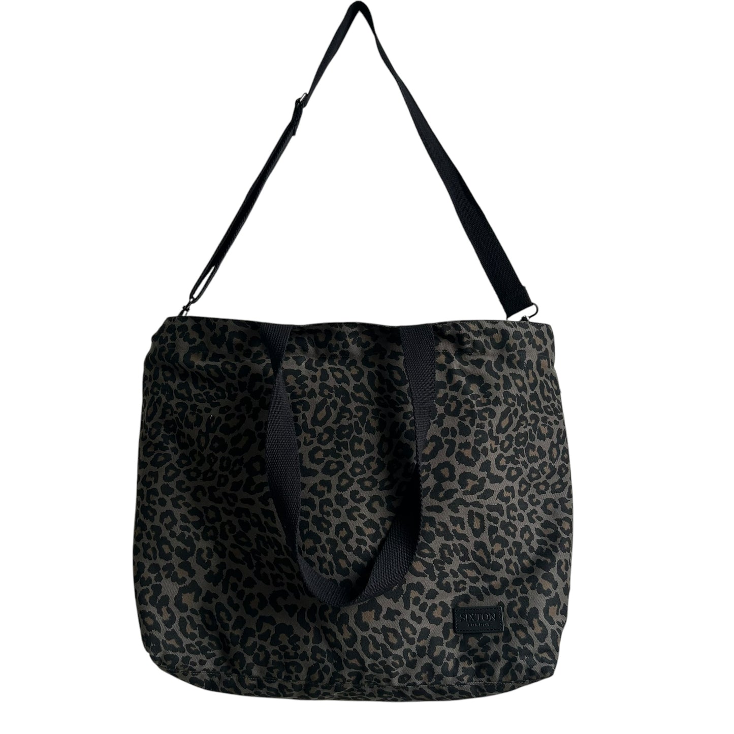 Grey Leopard print tote bag - large