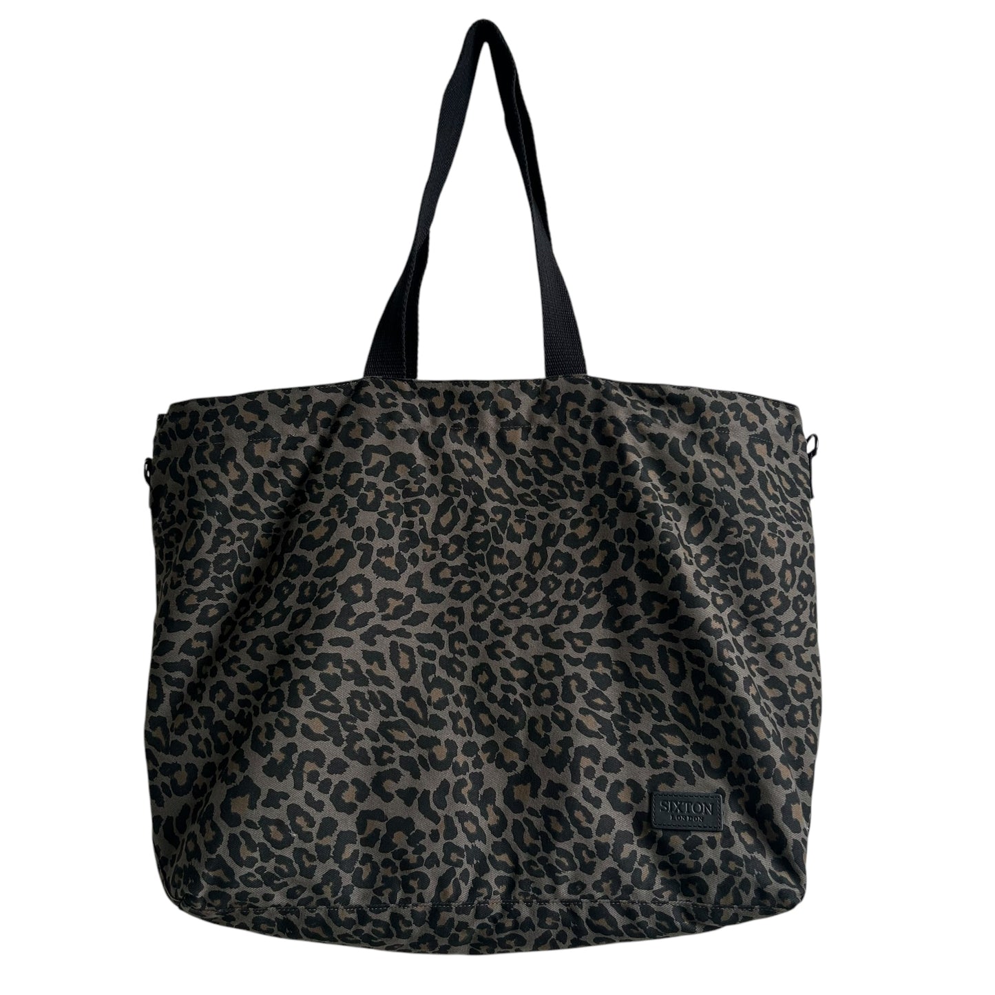 Grey Leopard print tote bag - large