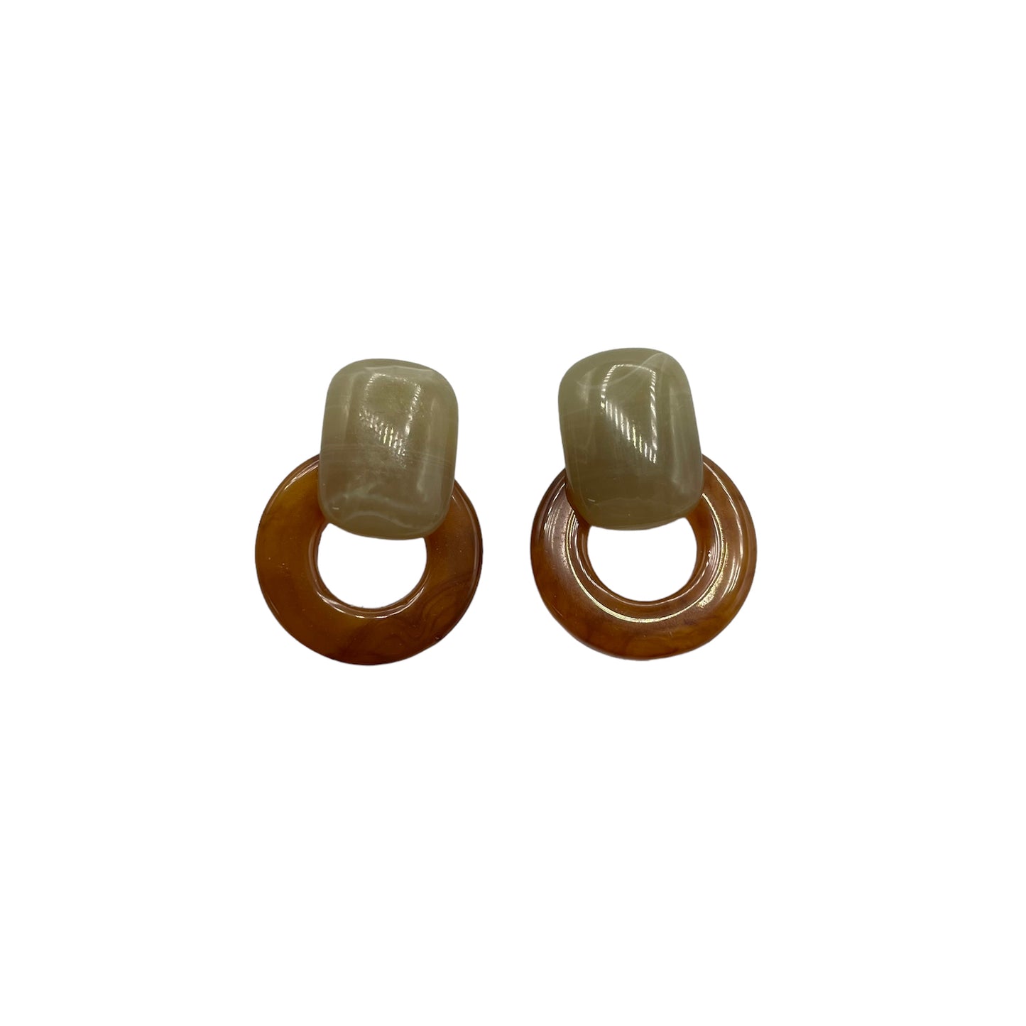 Amber ring earrings