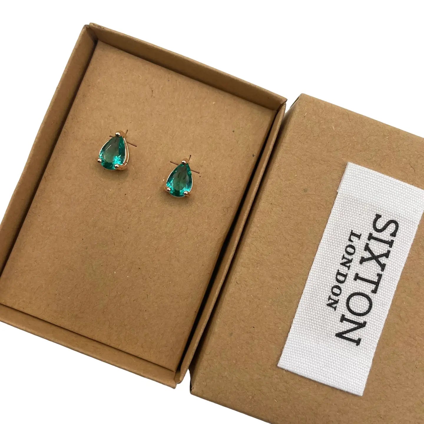 Aqua Teardrop stud earrings