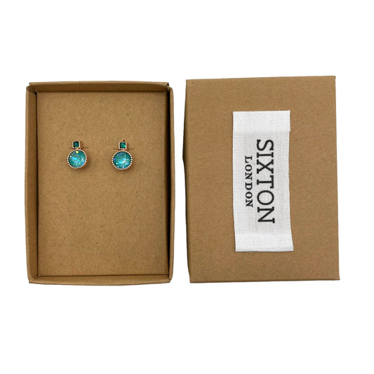 Aqua stud earrings