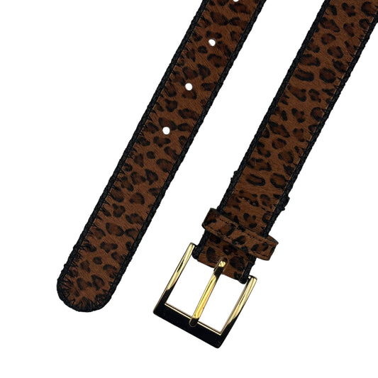 Belt in dark brown animal print
