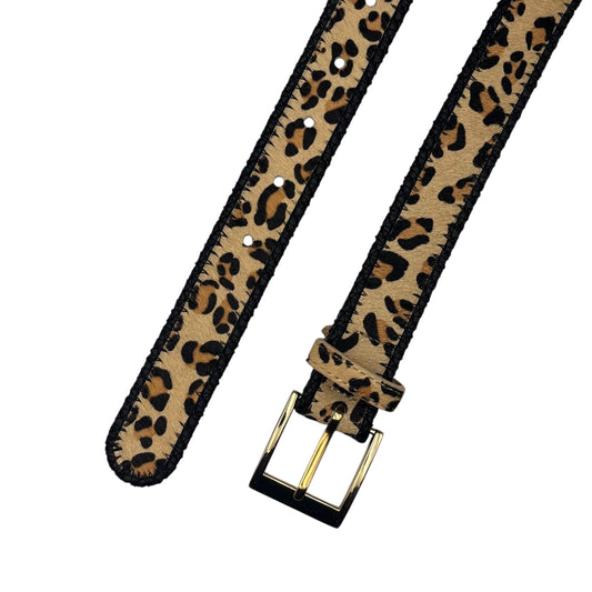 Belt in tan animal print