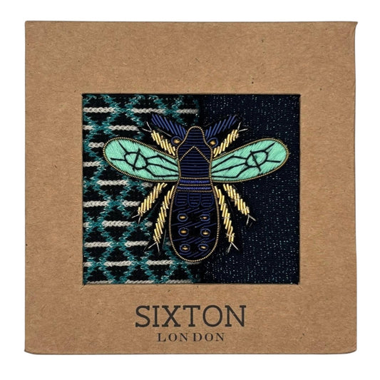 Black Leipzig & Midnight Tokyo sock box duo with embroidered brooch