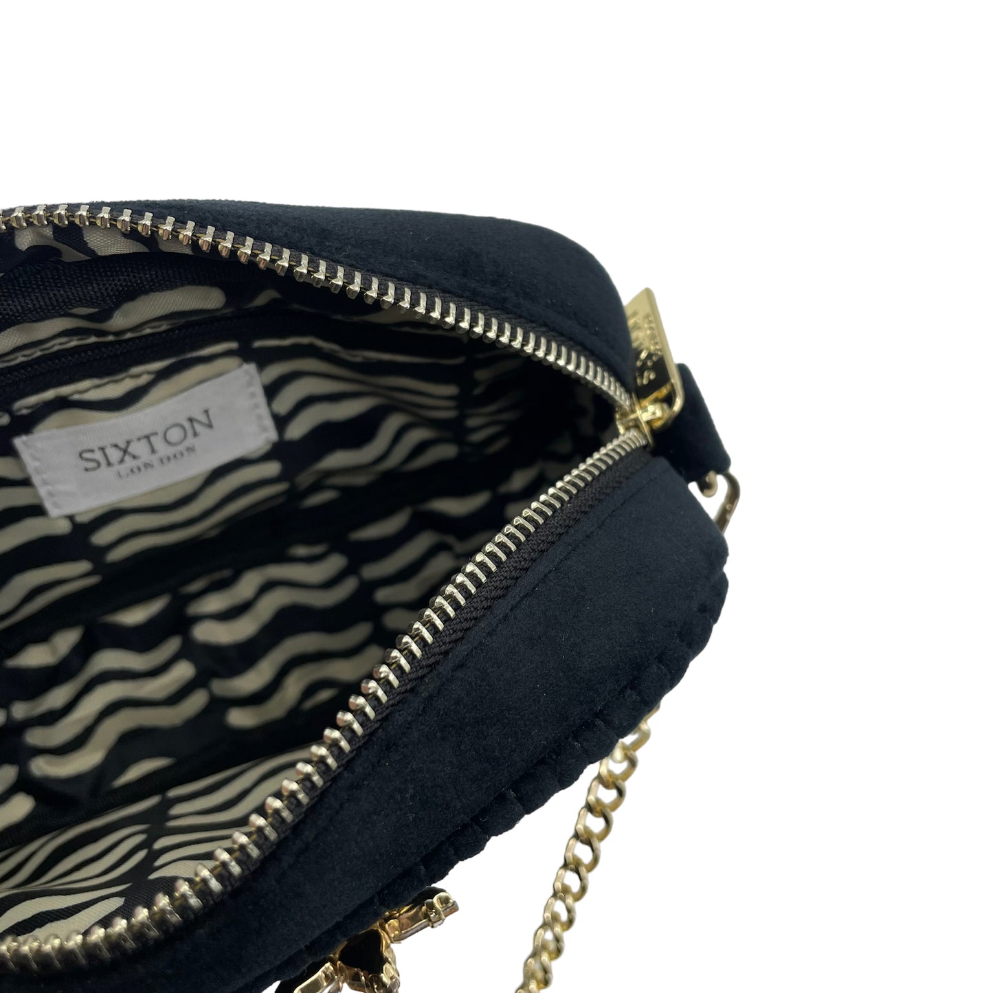 Velvet Rivington handbag in black, recycled velvet